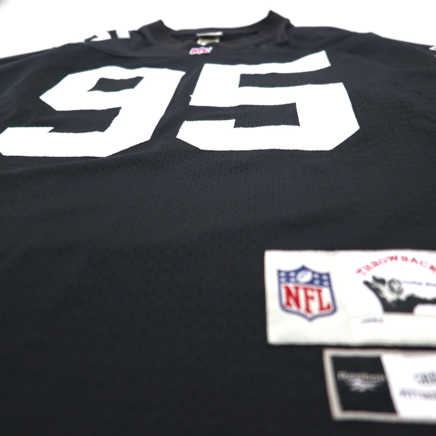 Reebok ヴィンテージコレクション VINTAGE COLLECTION ゲームシャツ L ブラック ナイロン ポリエステル NFL ナンバリング