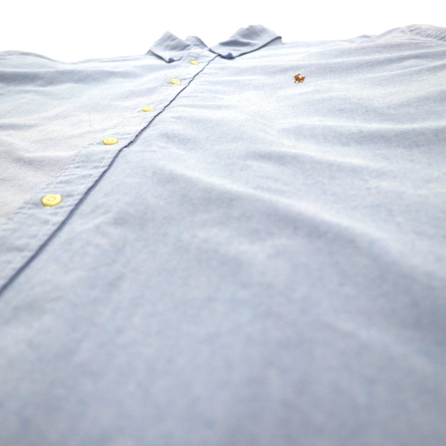 RALPH LAUREN Big Size Classic Fit Oxford Button Down Shirt 4XL Blue Cotton Small Pony Embroidery