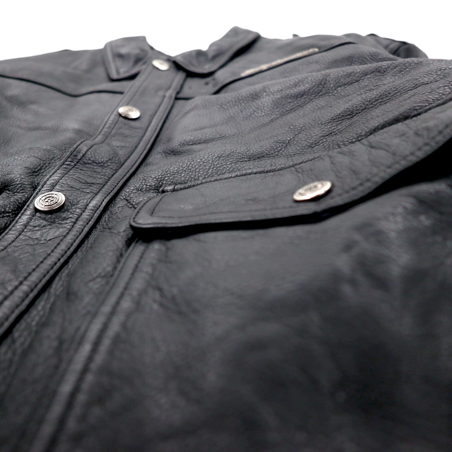 HARLEY DAVIDSON A-2 Leather Flight Bomber Jacket, Military Riders, L, Black, Grained Leather, Removable Liner, Epaulettes