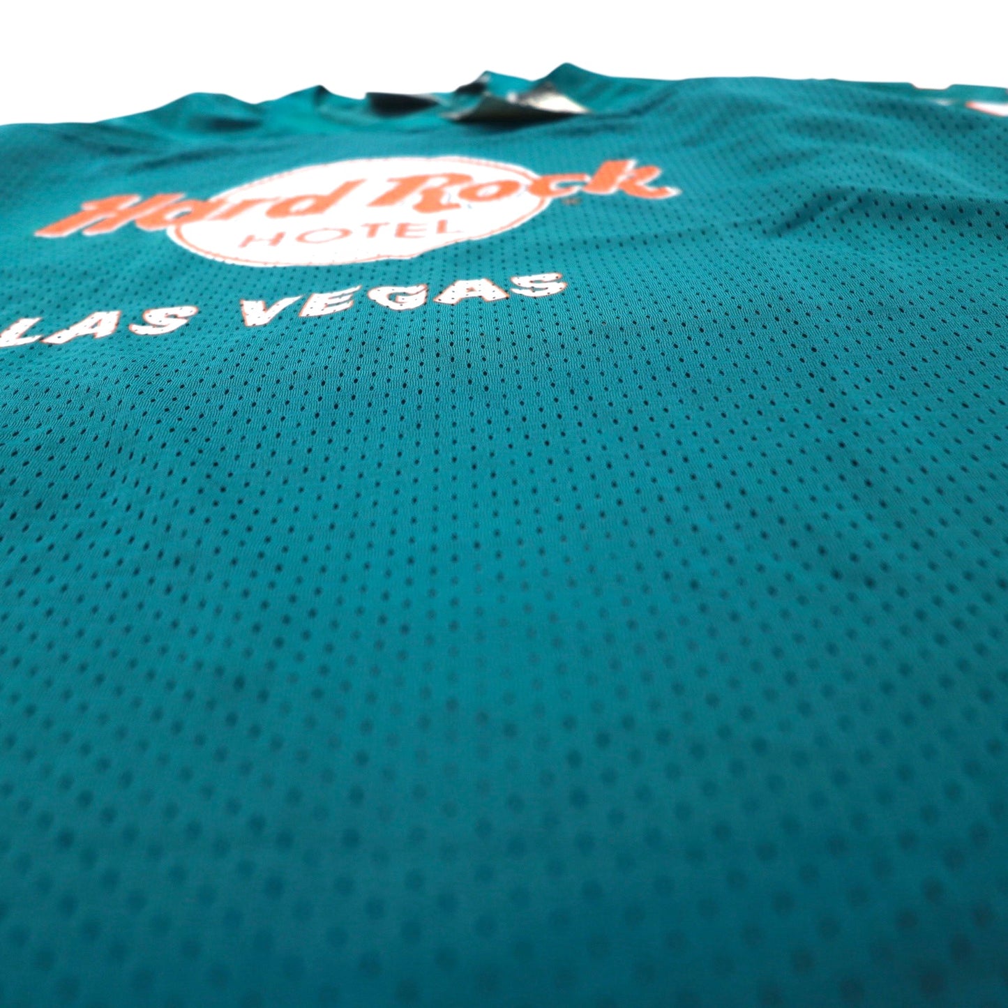 Hard Rock HOTEL 90年代 ゲームシャツ L グリーン ナイロン ロゴプリント ナンバリング デッドストック 未使用品