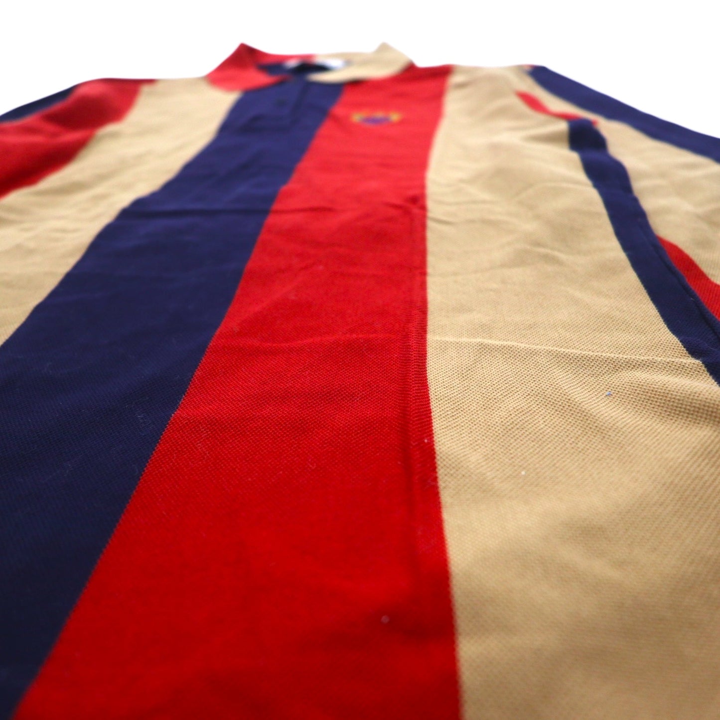 Vintage 90s Japan Made Rugby Shirt QUIMILI Long Sleeve Polo Shirt Rugby Shirt L Multicolor Stripe Made in Japan