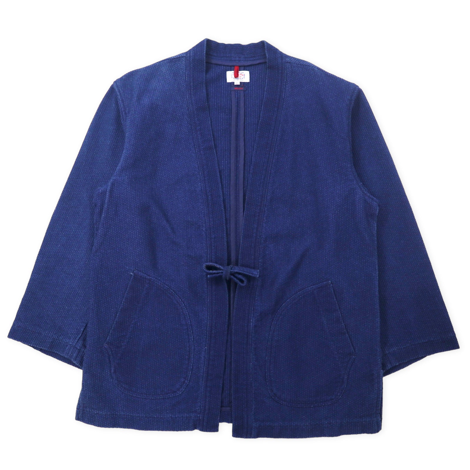 GAIJIN MADE Gown Jacket Haori Jacket XL Blue Cotton Indigo Dobby