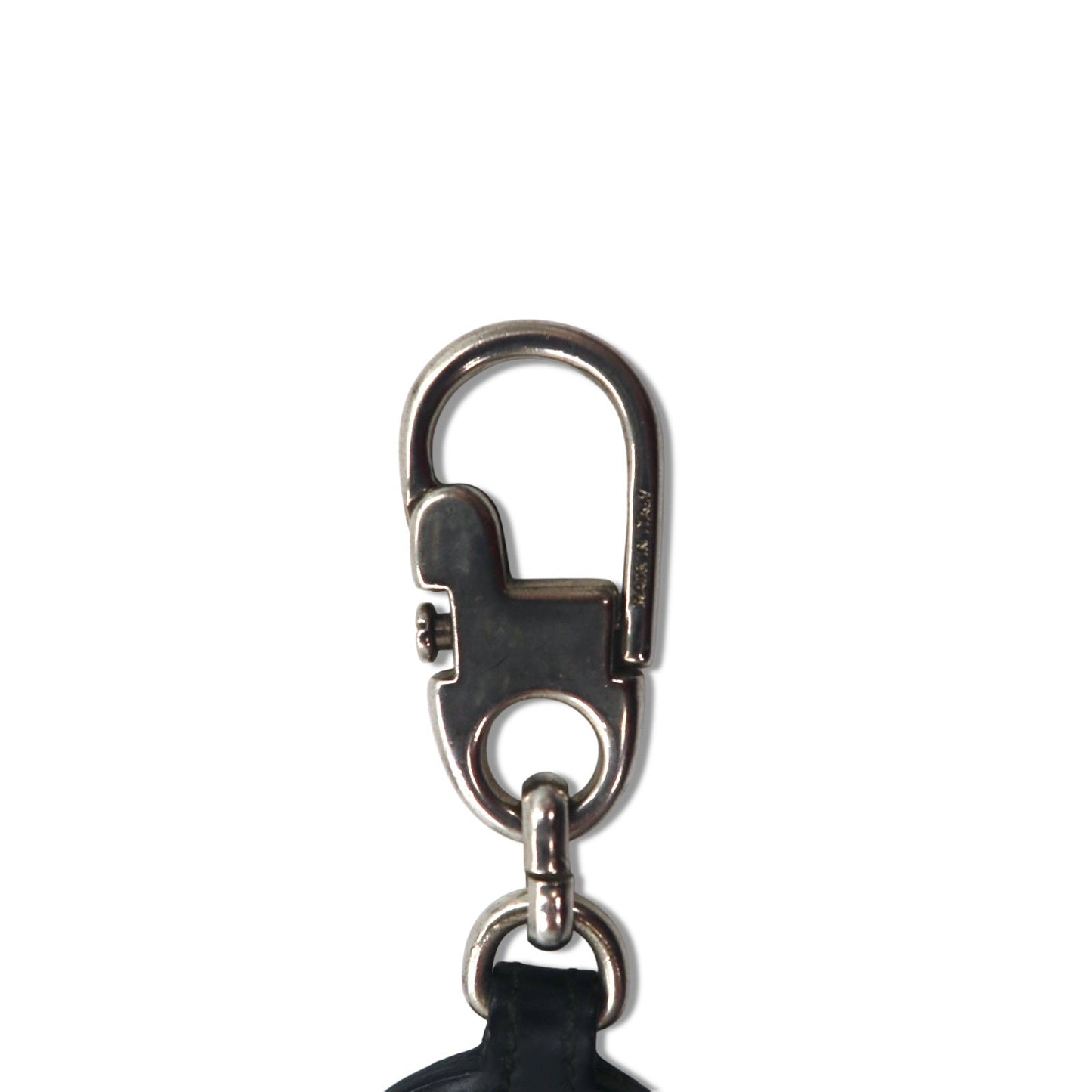 GUCCI Made in Italy Key Ring Key Holder Charm Leather G Logo