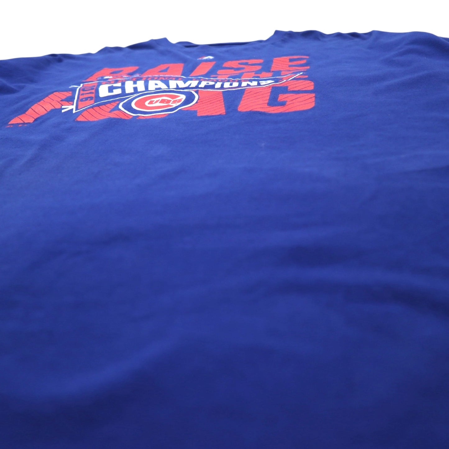 Majestic Long Sleeve T-Shirt, Long Tee, 3XL, Blue, Cotton, MLB CUBS, Big Size