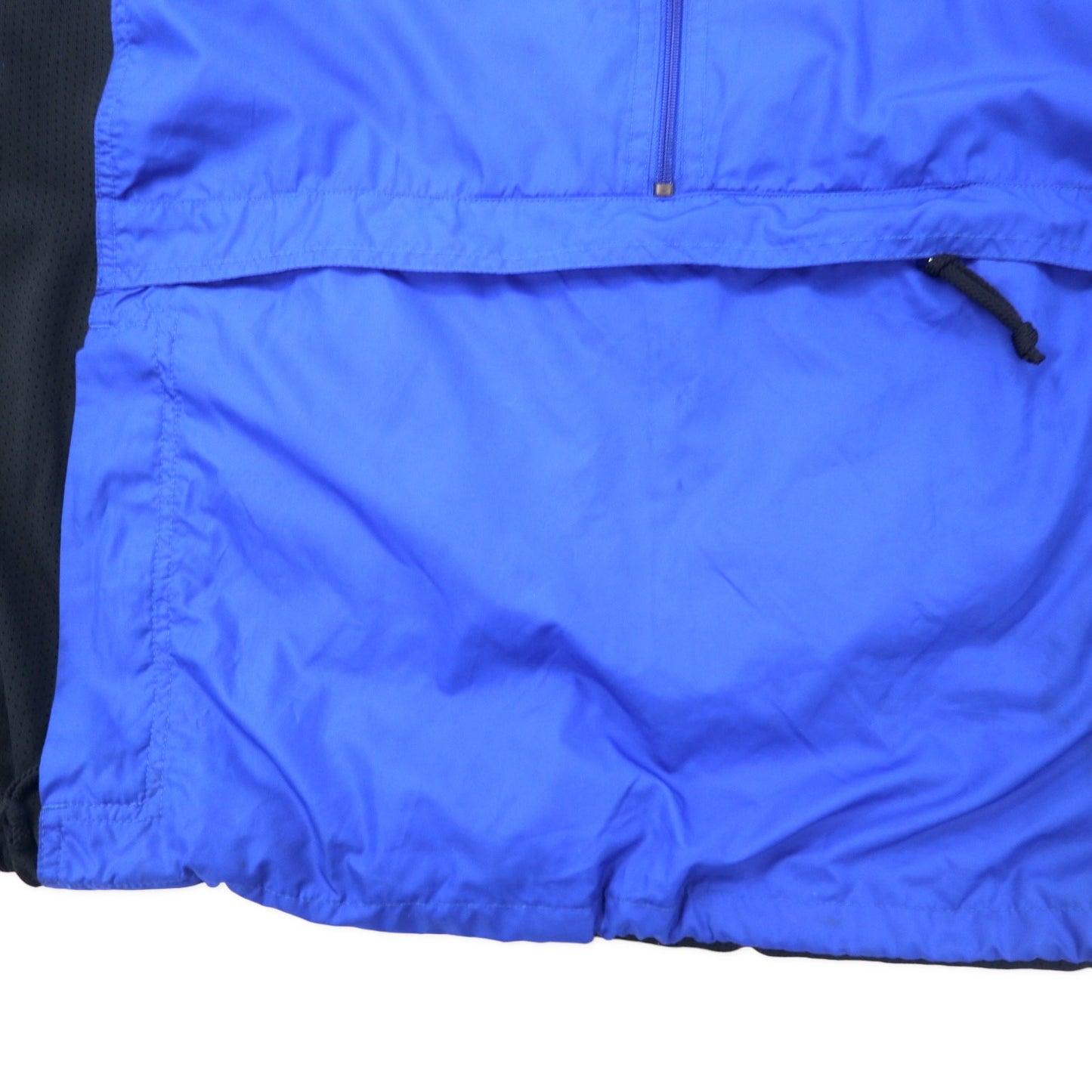 NIKE 90年代 アノラックジャケット ハーフジップ ナイロンジャケット M ブルー ポリエステル メッシュ切り替え 銀タグ スウォッシュロゴ刺繍