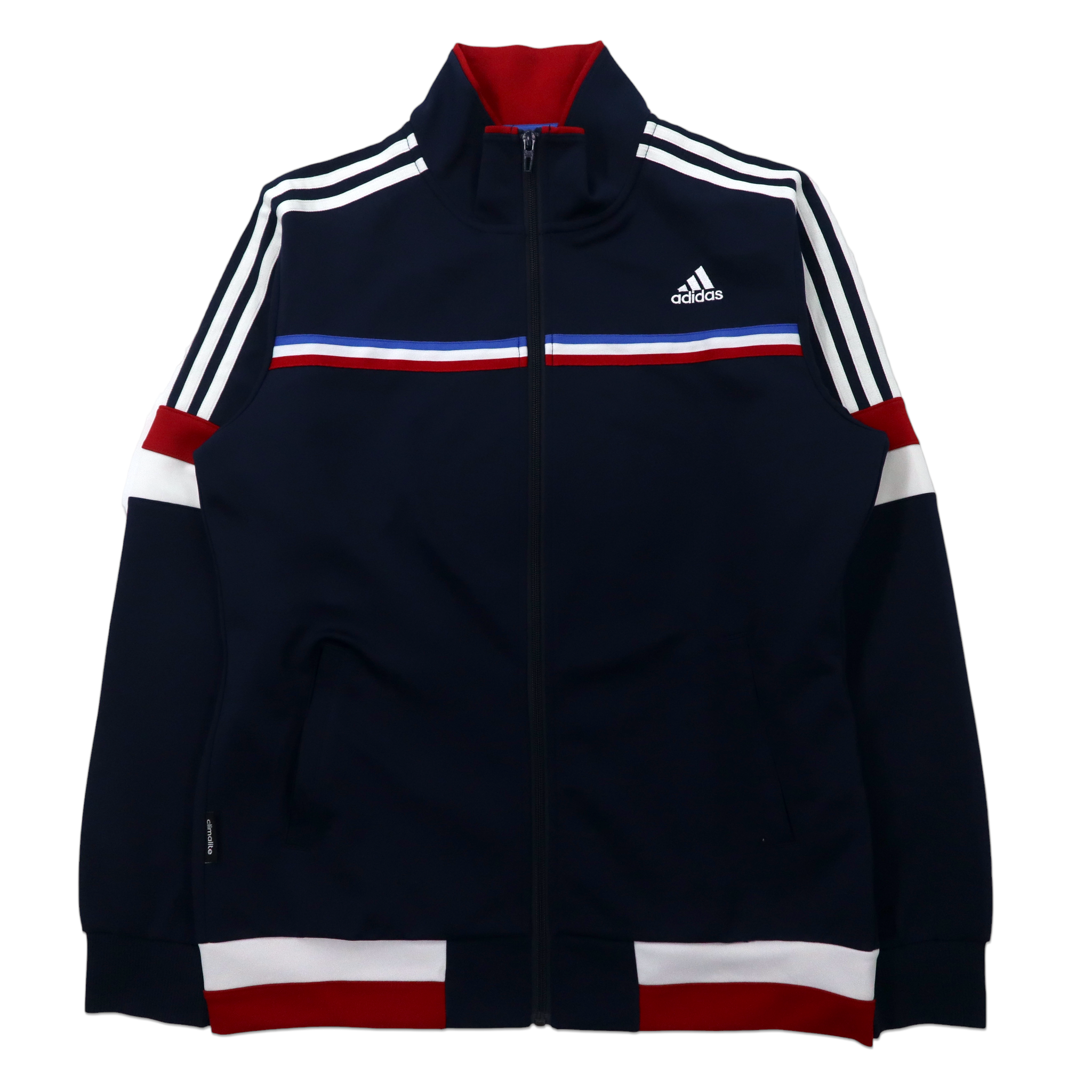 Adidas Track Jacket Jersey O Navy Polyester 3 STRIPED Stricolor