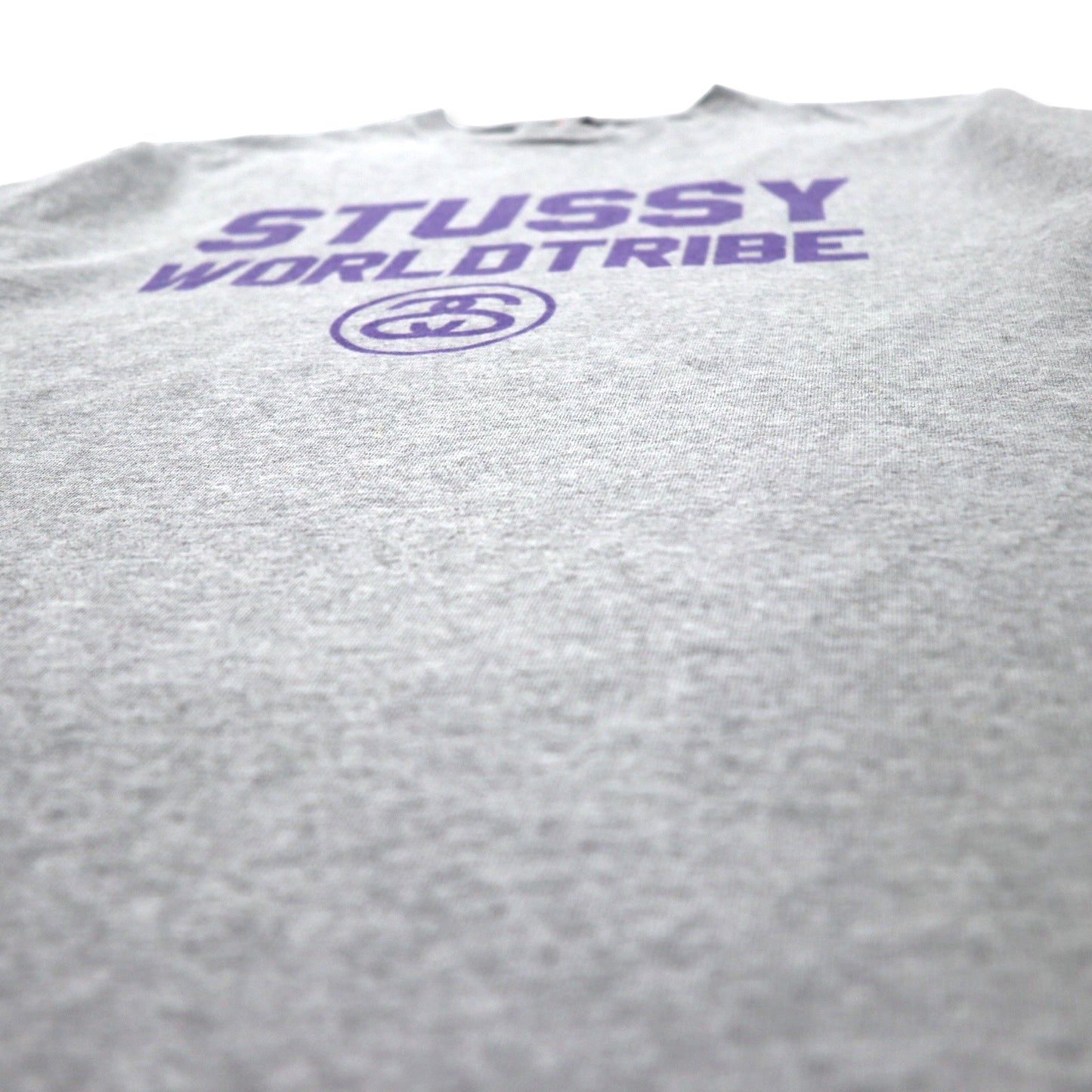 stussy 00年代 シャネルロゴ Tシャツ L グレー コットン WORLD TRIBE 黒タグ メキシコ製