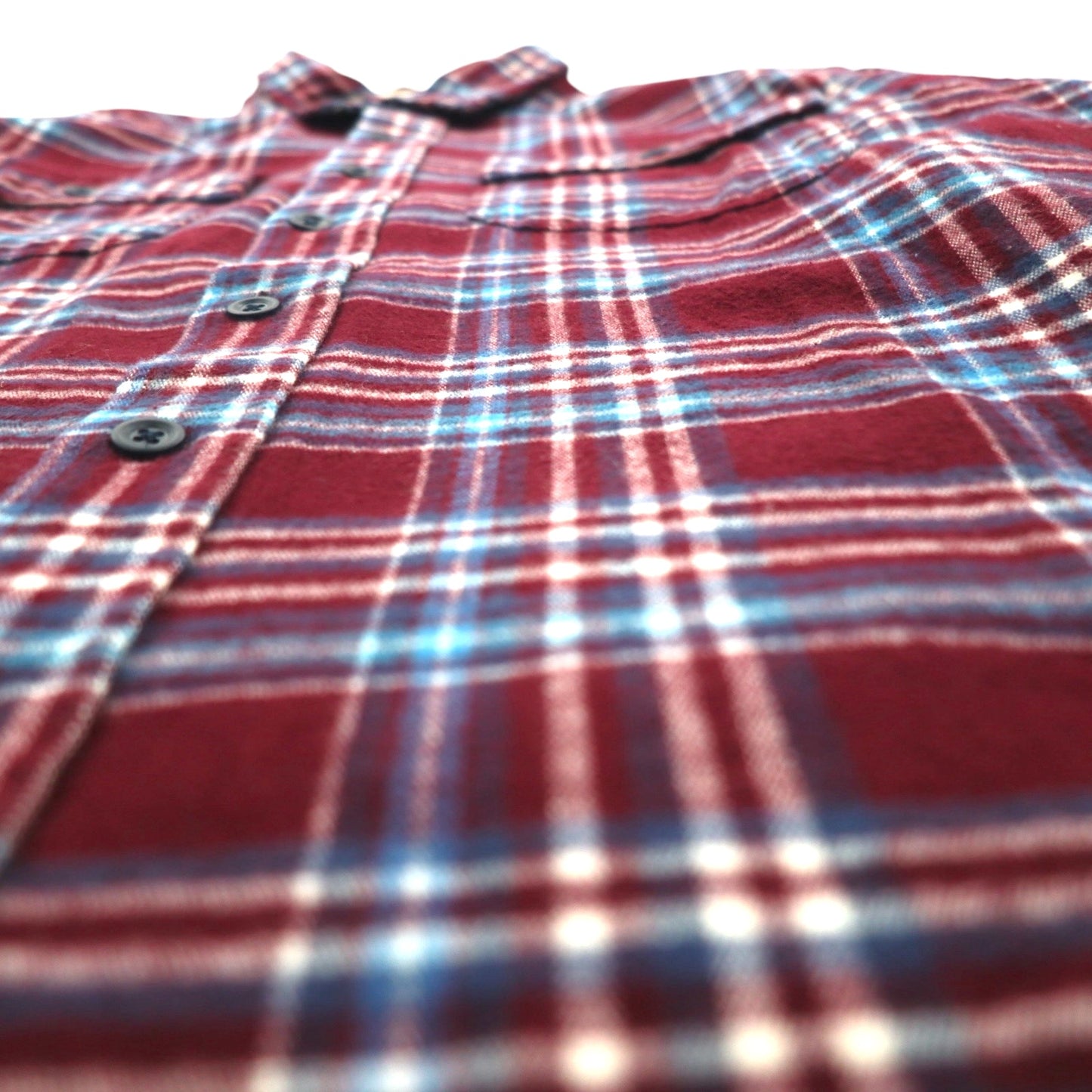 L.L.Bean シャミークロス フランネルシャツ L ボルドー TRADITIONAL FIT チェック ダブルポケット 277981