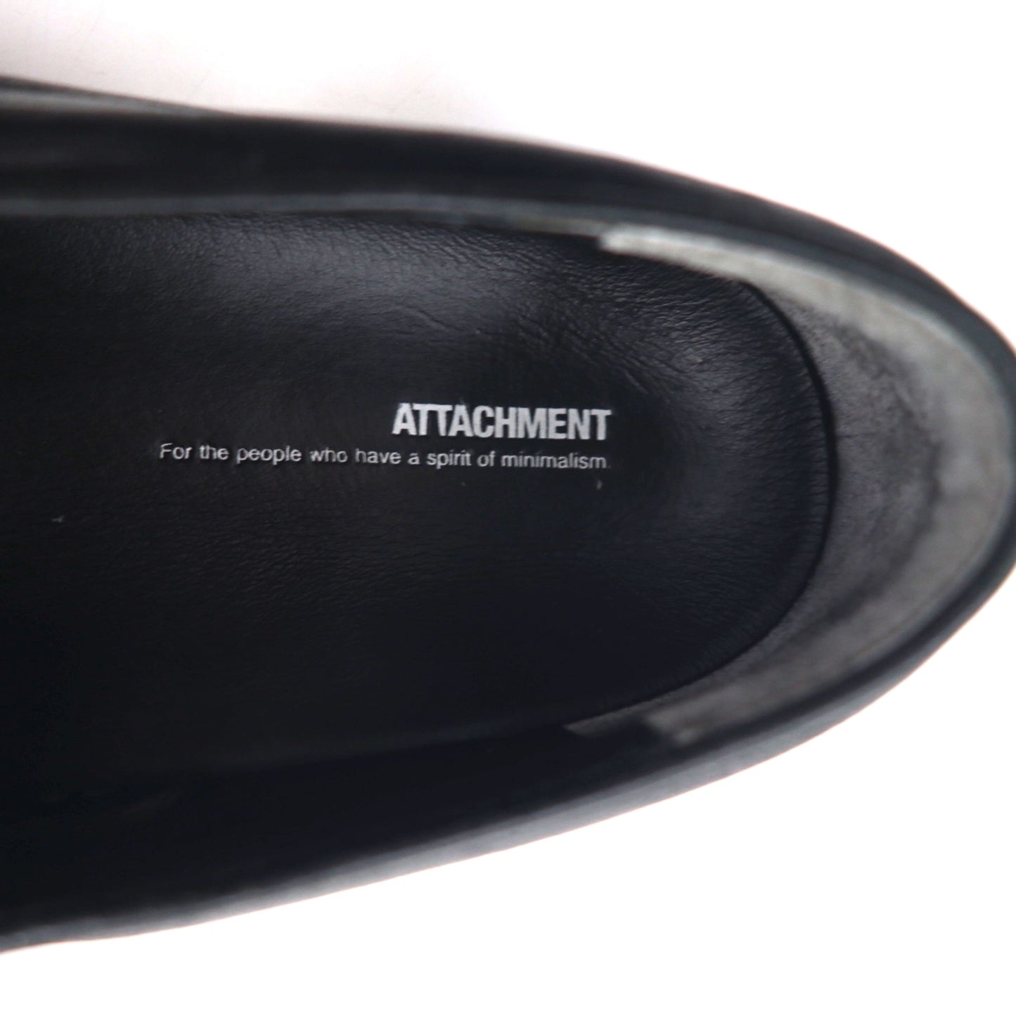 ATTACHMENT カーフレザー スリッポン スニーカー COW LEATHER SLIP-ON SNEAKERS 27-27.5cm ブラック 牛革