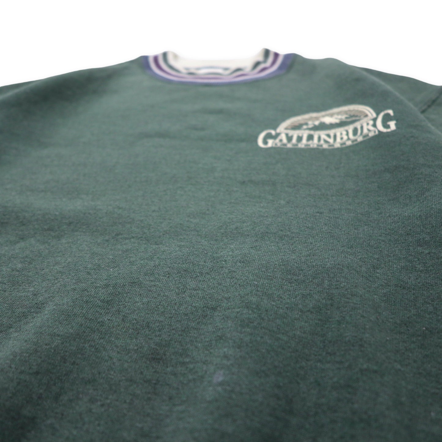 JERZEES USA製 90年代 SUPER SWEATS リブラインスウェット M グリーン コットン GATLINBURG