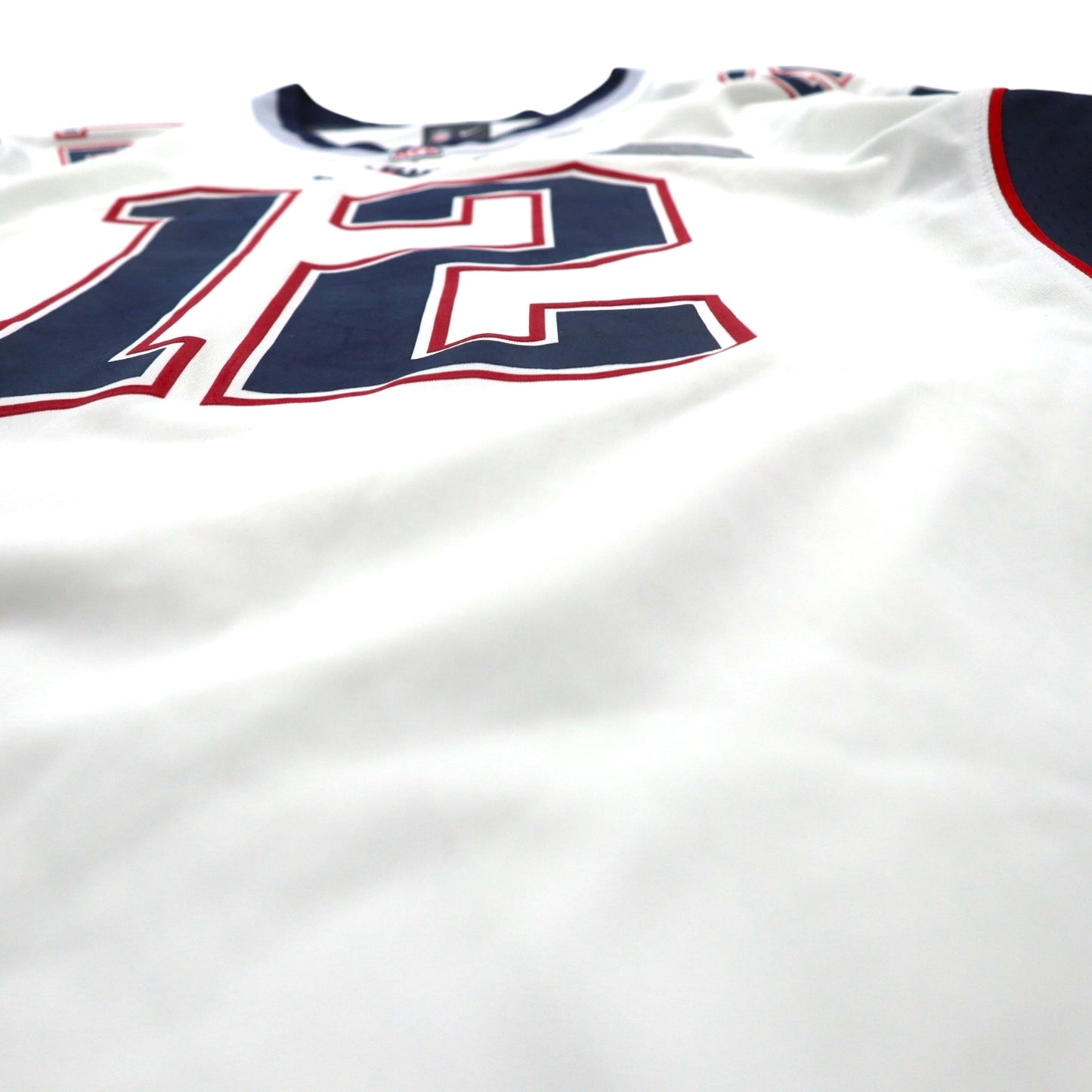 NIKE Game Shirt, XL, White, Polyester, NFL PATRIOTS Numbering