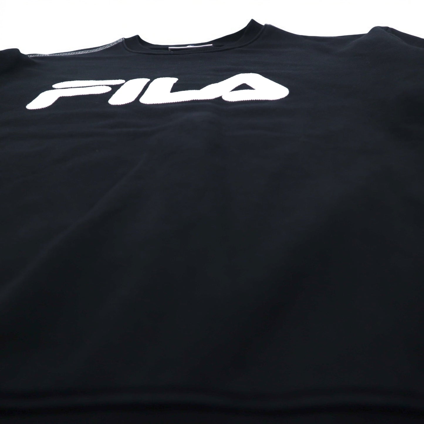 FILA クルーネック スウェット XL ブラック コットン クラシック ロゴプリント