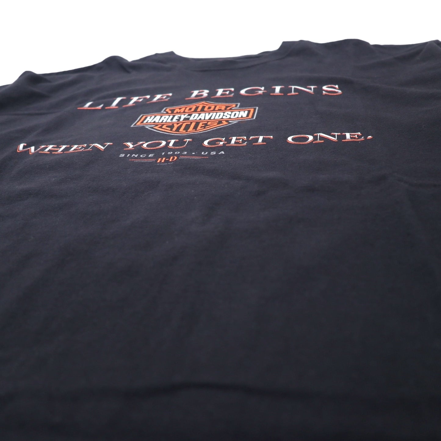 HARLEY DAVIDSON USA製 ロゴプリント Tシャツ 2XL ブラック コットン Arkansas 両面プリント Hanes BEEFY-T ビッグサイズ