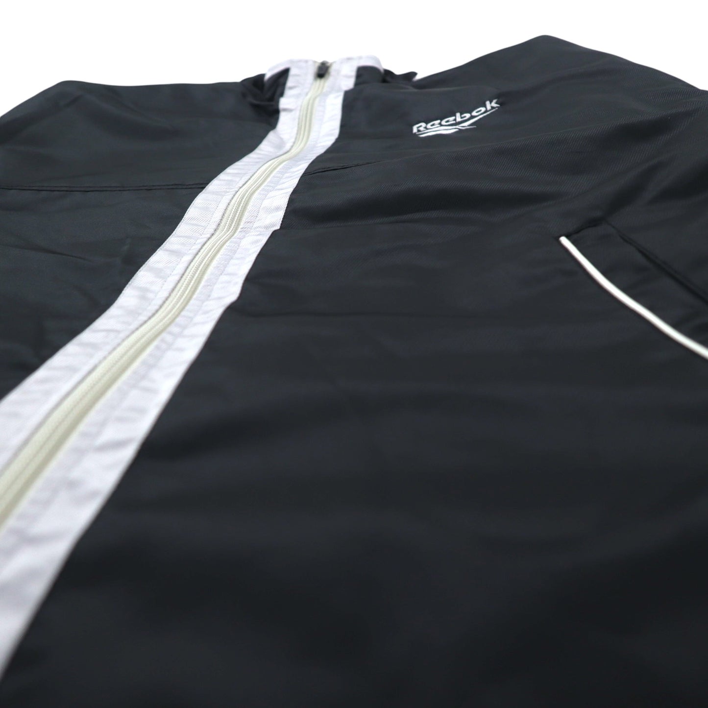 Reebok 90s Nylon Jacket Track Jacket Jersey L Black Grey Logo Embroidery