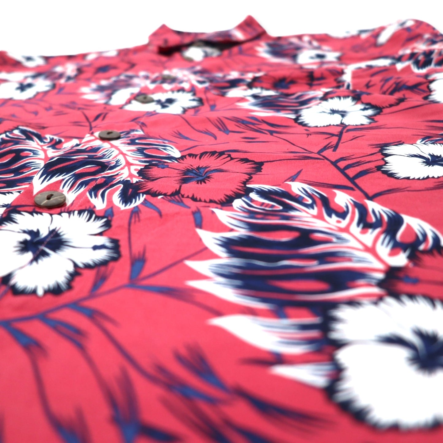 LOWES AUSTRALIA Aloha Shirt 2XL Pink Polyester All-over Pattern Hibiscus Big Size