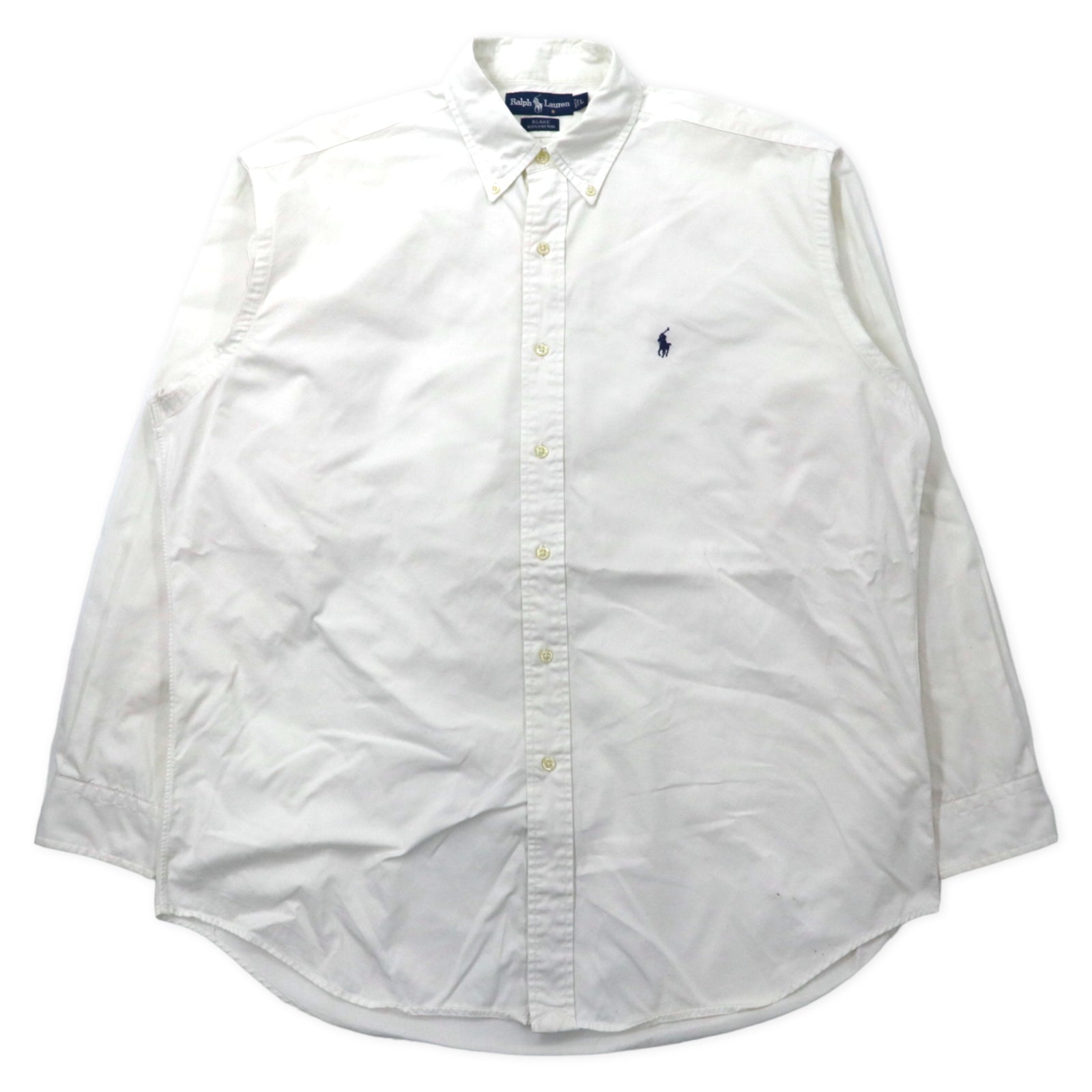 RALPH LAUREN BLAKE button Down Oxford Shirt L White Cotton 