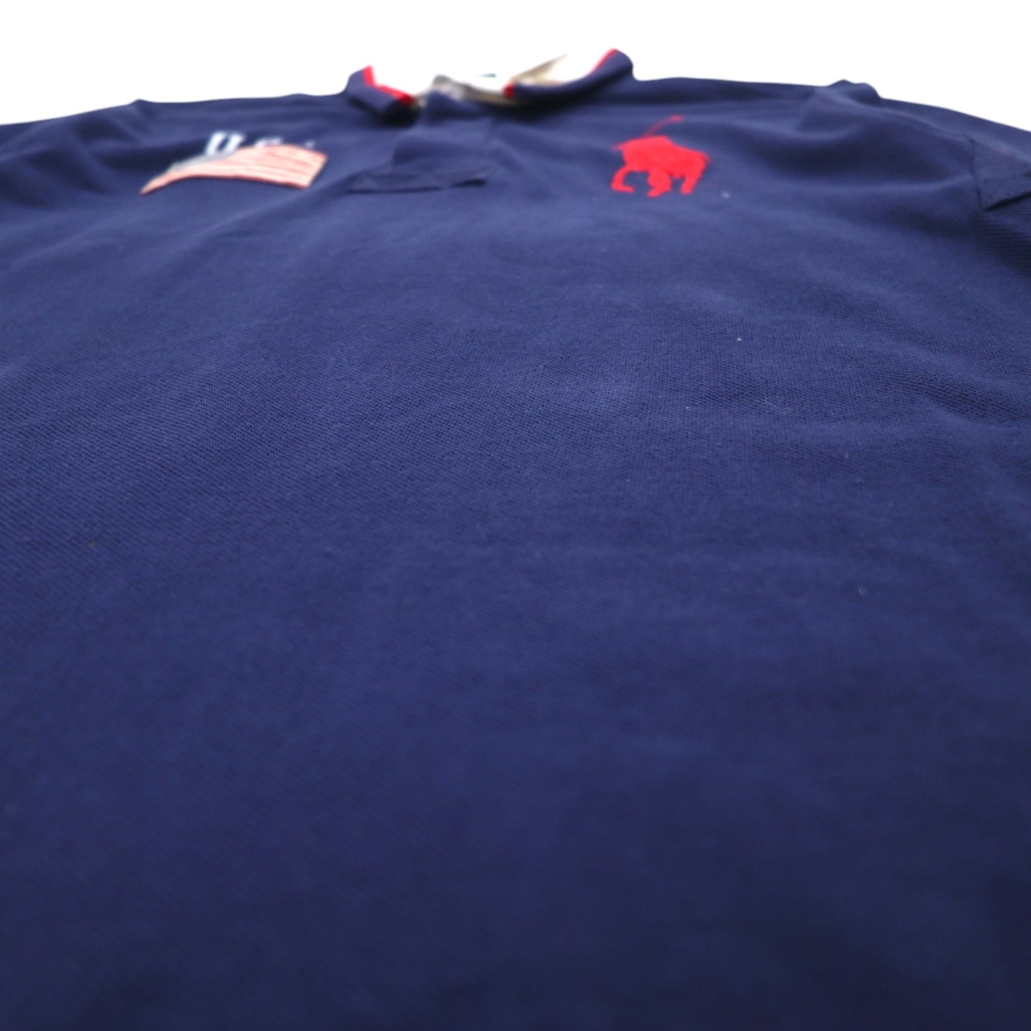 Polo by Ralph Lauren Big Pony Polo Shirt, XL, Navy, Cotton, Pique, Stars and Stripes, Made in Guatemala, Unused