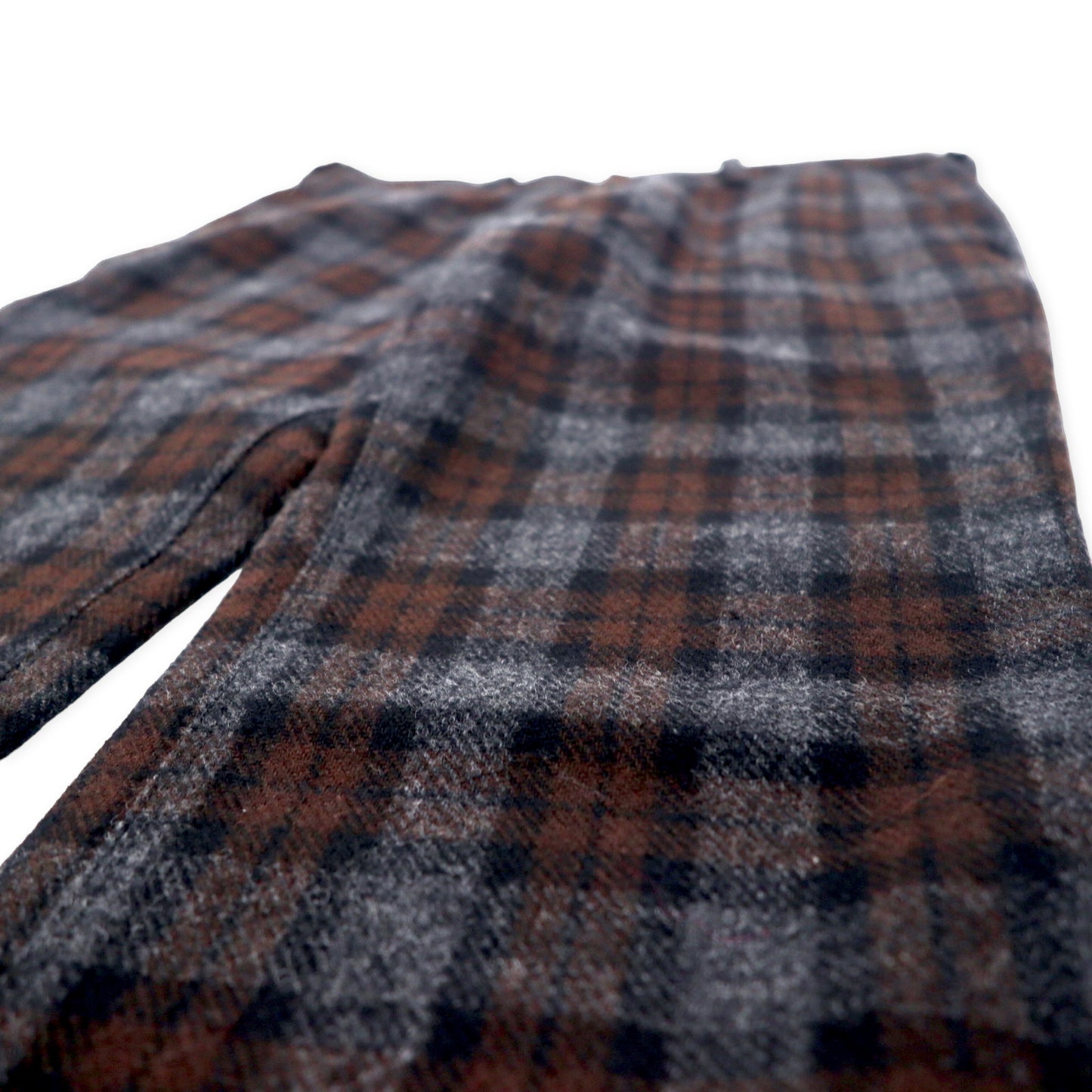 BURBERRY BLACK LABEL ツイードパンツ 73 グレー ブラウン チェック ウール 羊毛