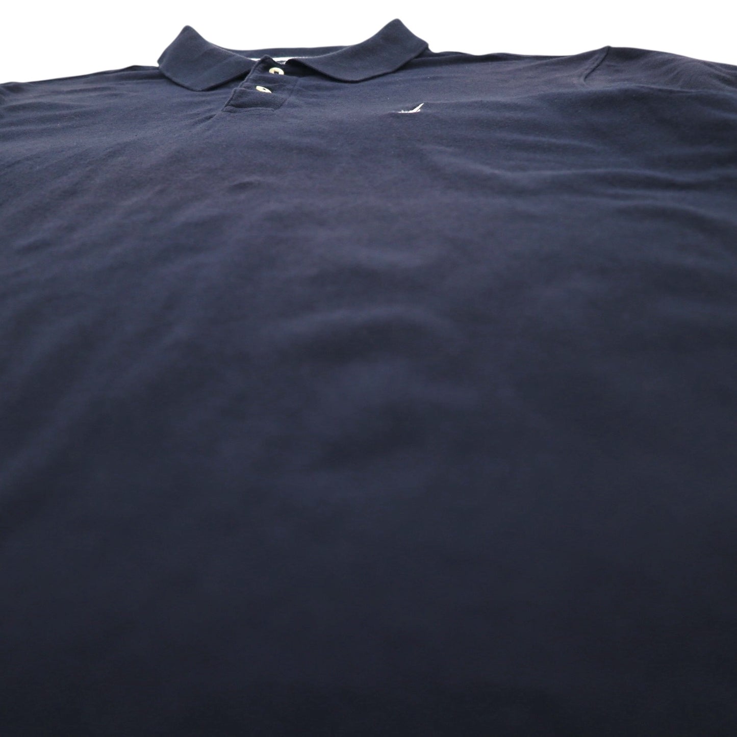NAUTICA ポロシャツ XL ネイビー コットン 鹿の子 ワンポイントロゴ刺繍