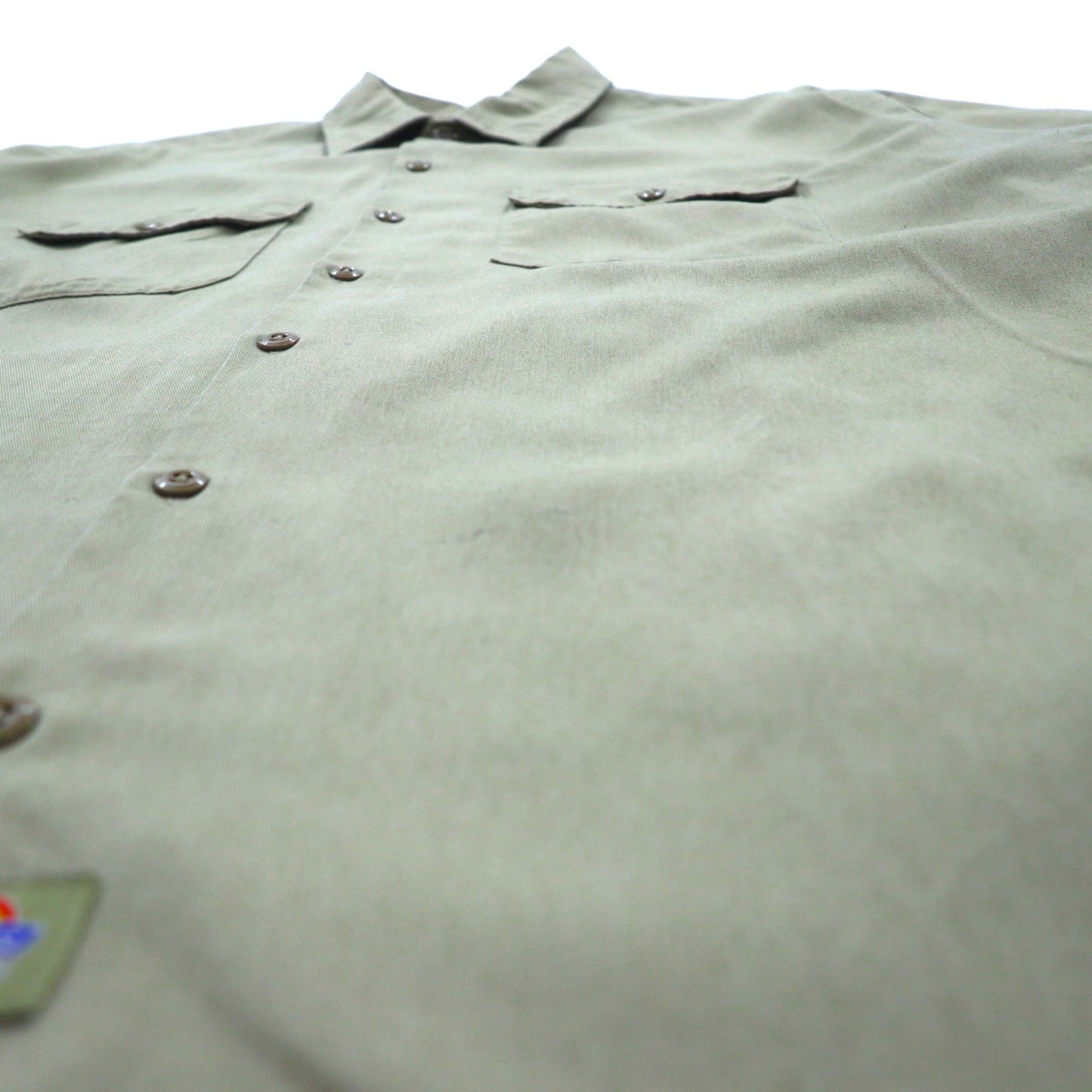 Dickies 半袖 ワークシャツ XL ベージュ ポリエステル コットン 胸ポケット ビッグサイズ ニカラグア製