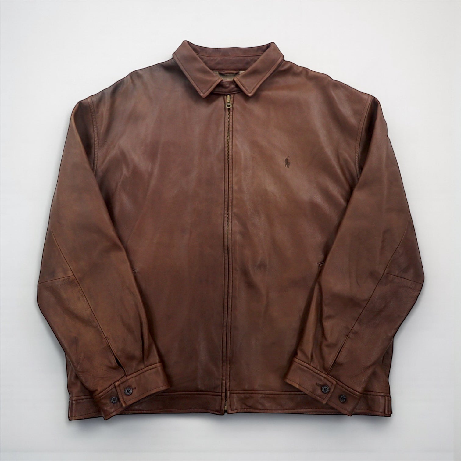 Polo Ralph Lauren 90年代 レザー ジャケット スイングトップ 2XL