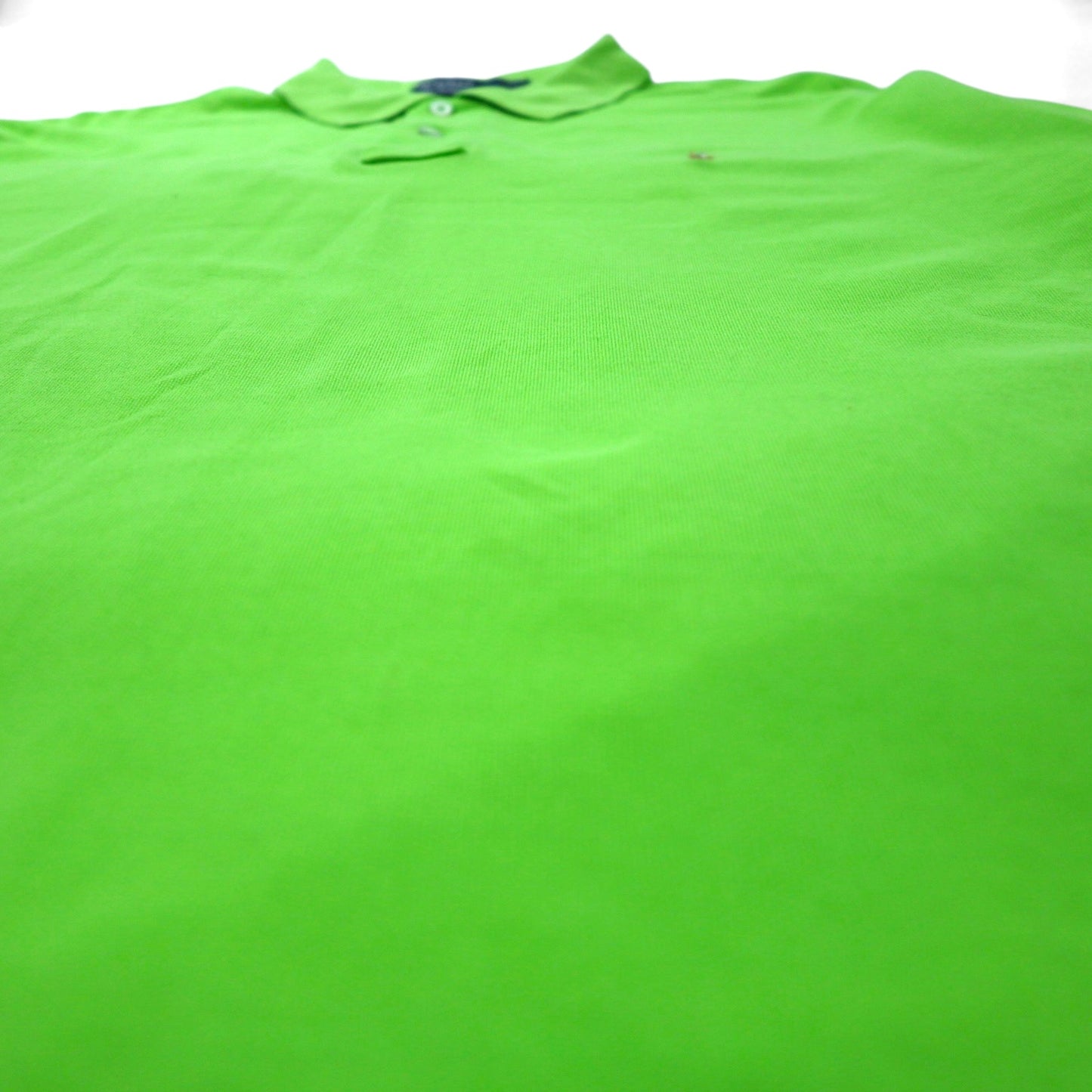 Polo by Ralph Lauren 90年代 ポロシャツ XL グリーン コットン 鹿の子 スモールポニー刺繍 ペルー製