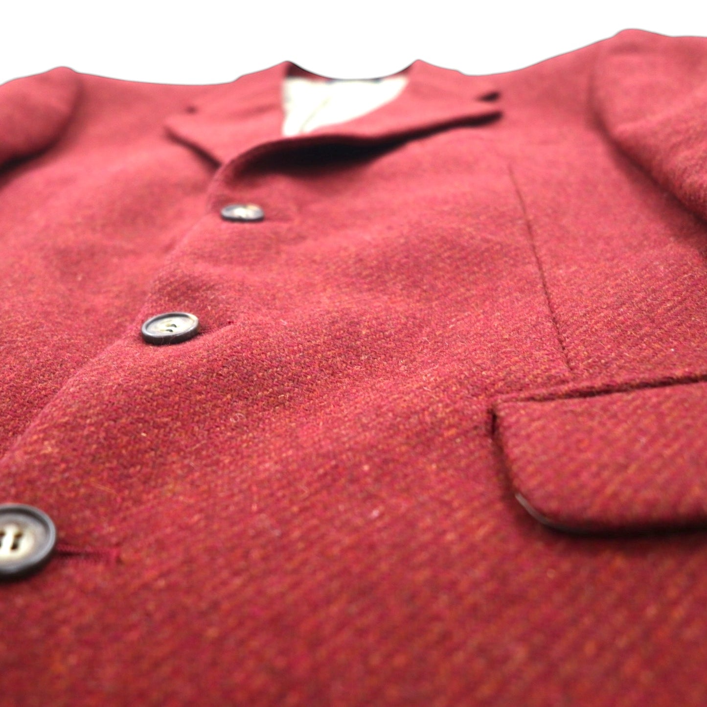 CHAPS RALPH LAUREN 90s Japanese-made tweed 3B tailored jacket, size M, burgundy, wool, alpaca blend