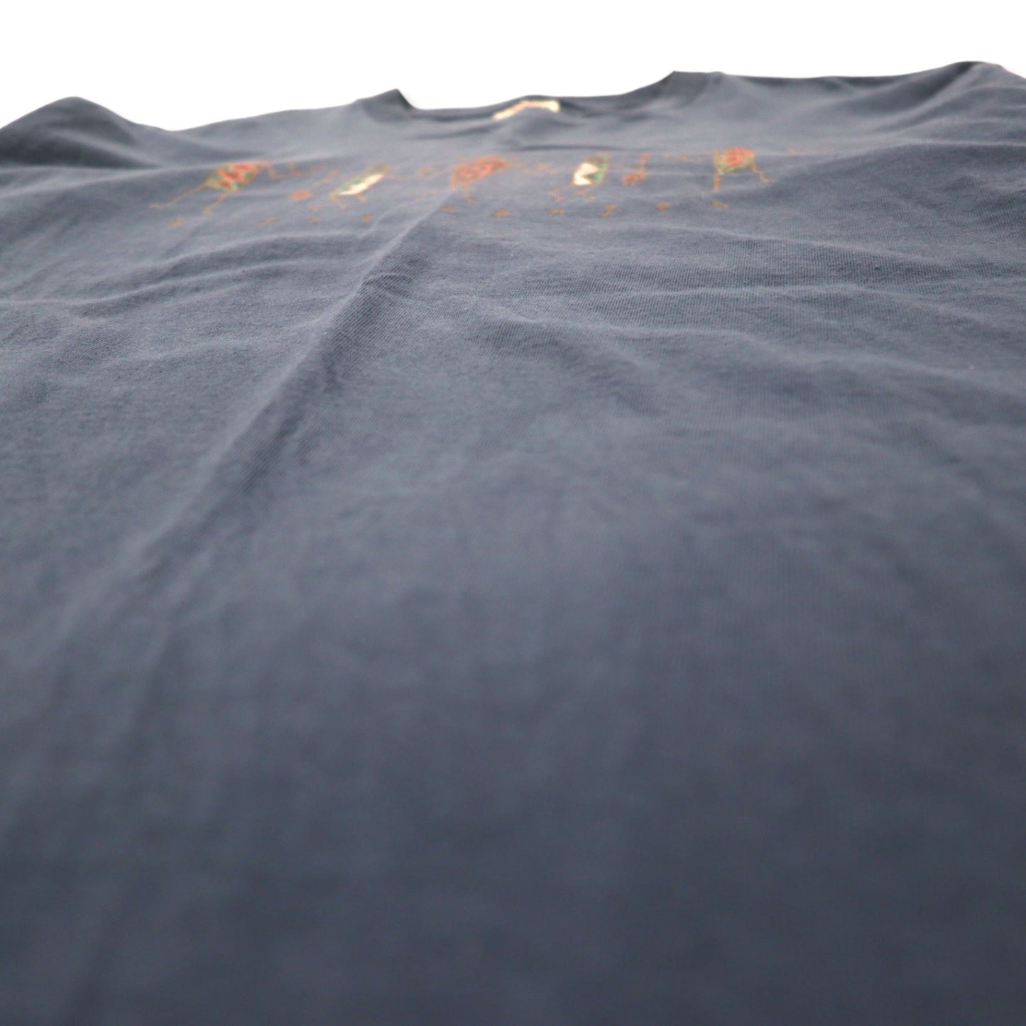 USA製 90年代 PRAIRIE MOUNTAIN インディアン プリント Tシャツ L ネイビー コットン bryce canyon