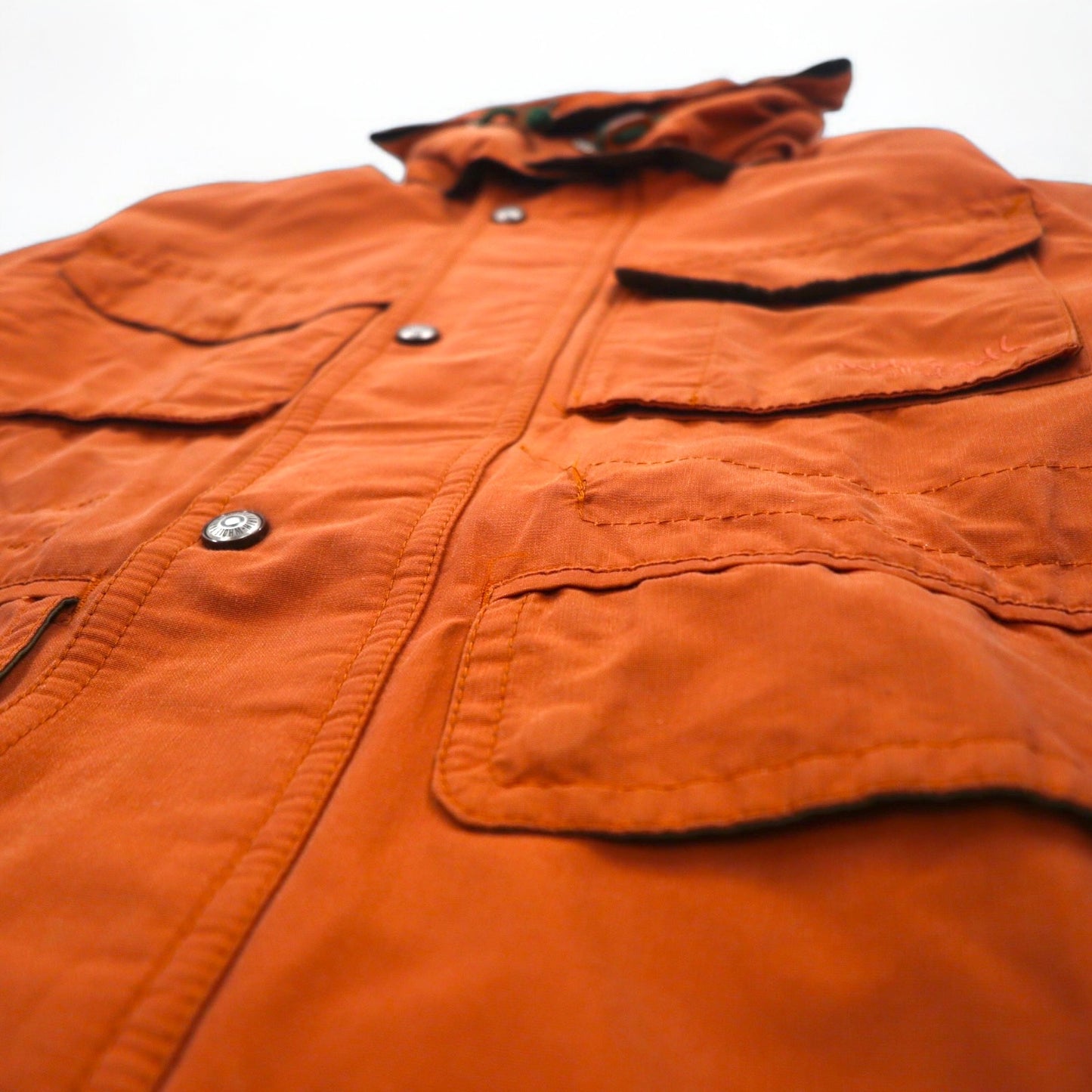 Whole Earth collection 90年代 65/35クロス マウンテンパーカー L オレンジ フード着脱式 ダブルジップ ドローコード