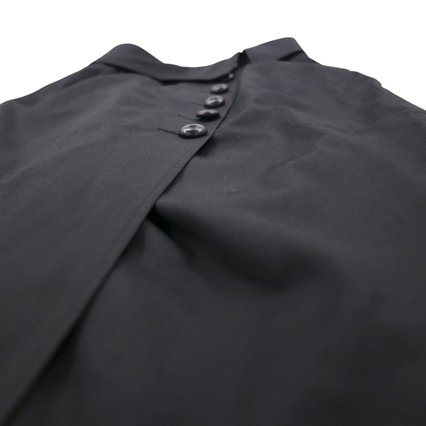 Christian Dior ハイウエスト ラップスカート M ブラック コットン アシンメトリー 252CKP12