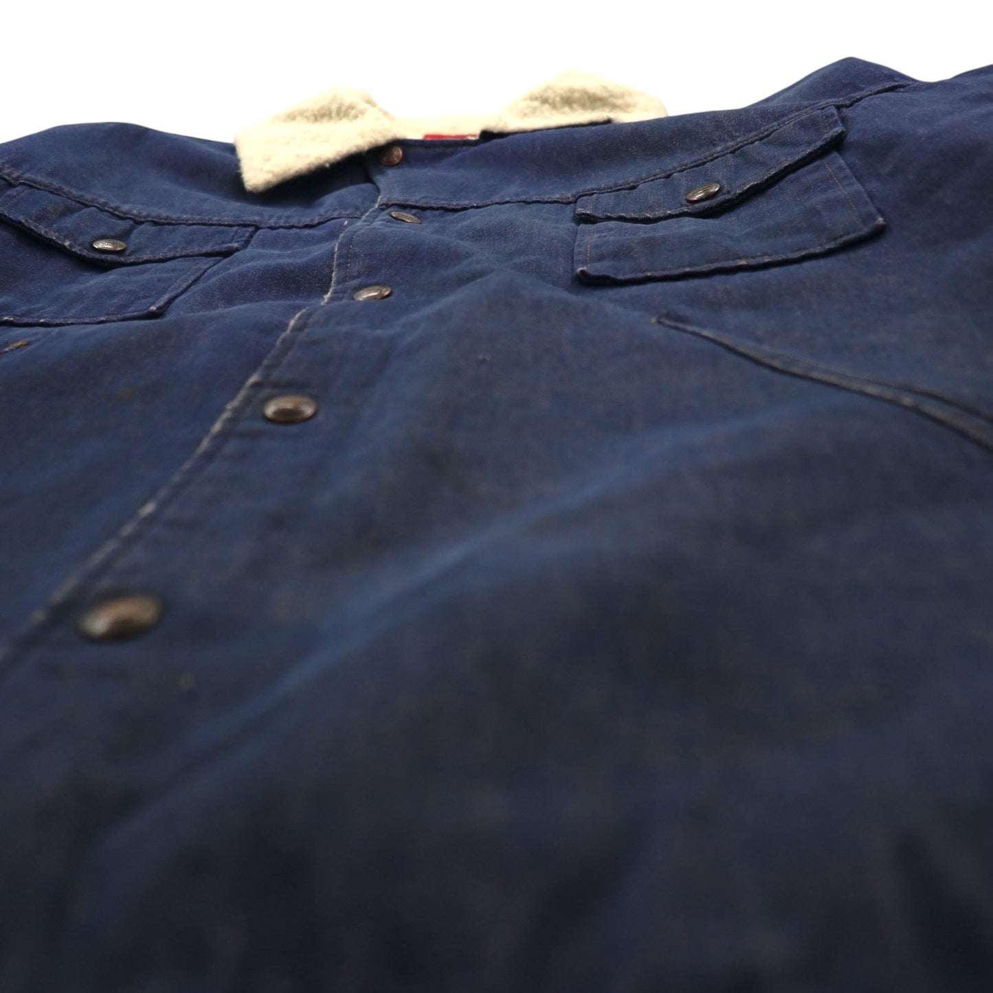 Dickies 80s Vintage Lunch Coat with Fleece Lining, Denim Jacket, XL, Indigo