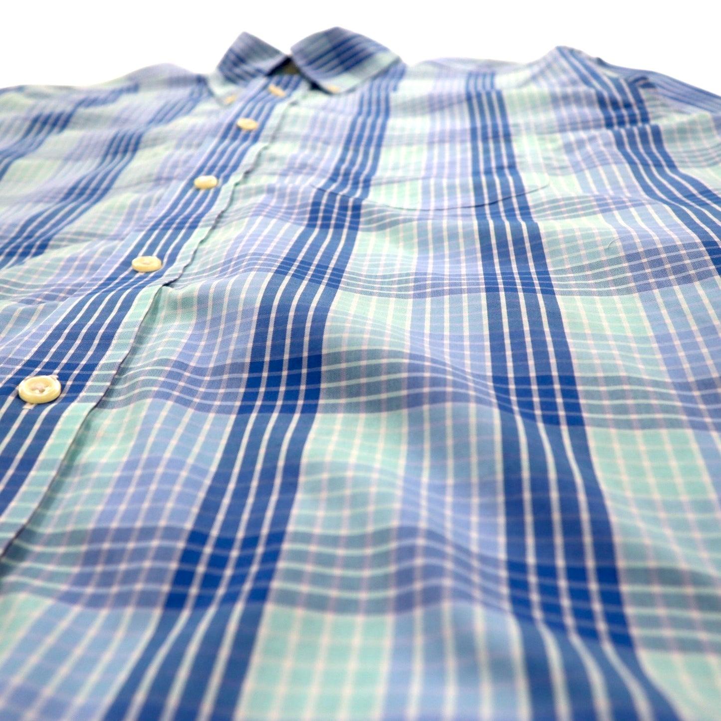 Brooks Brothers REGENT ボタンダウンシャツ L ブルー チェック コットン ノンアイロン