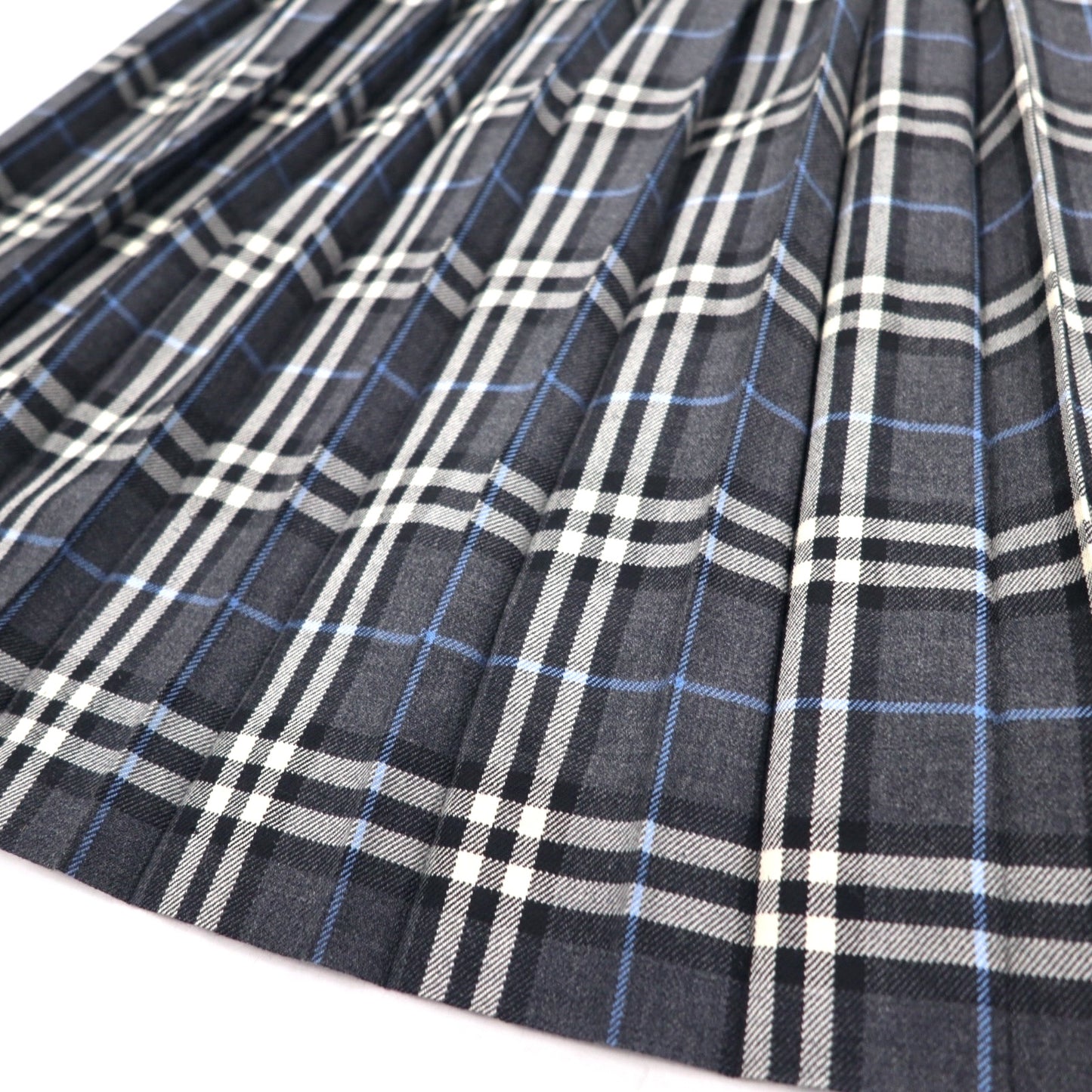 BURBERRYS ノバチェック ラップ プリーツ スカート L グレー ウール FXA14-068 日本製