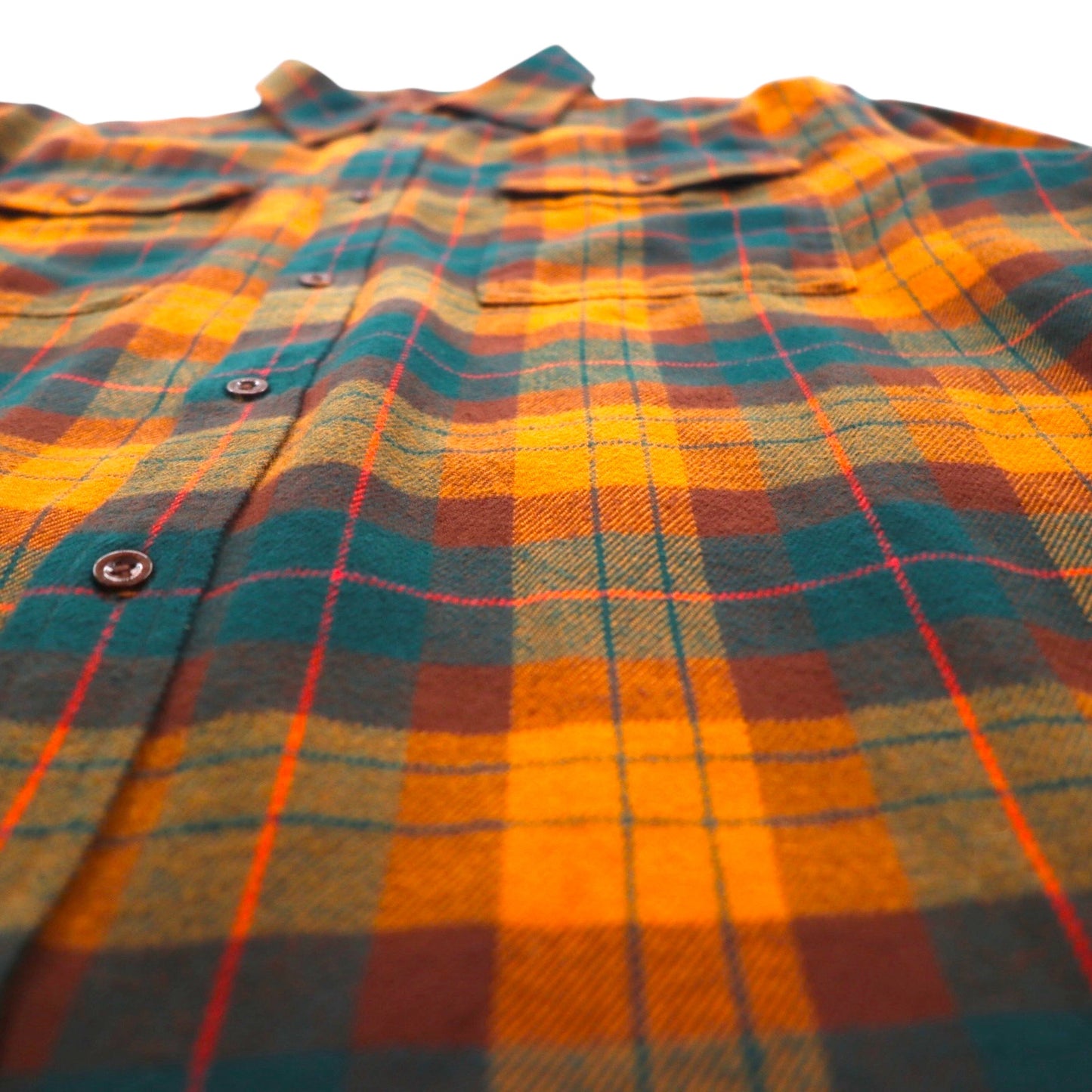 THE NORTH FACE フランネルシャツ XL オレンジ チェック ARROYO FLANNEL SHIRT ダブルポケット NF0A4QPJ 未使用品 US規格