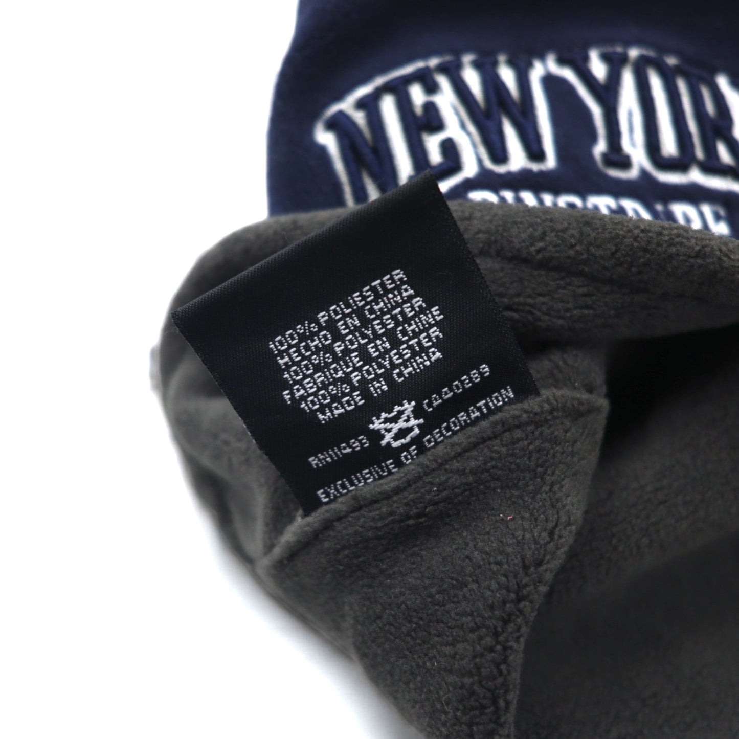 NEW ERA リバーシブル フリース ビーニー FREE ネイビー グレー ポリエステル NEW YORK PINSTRIPE BOWL ヤンキース