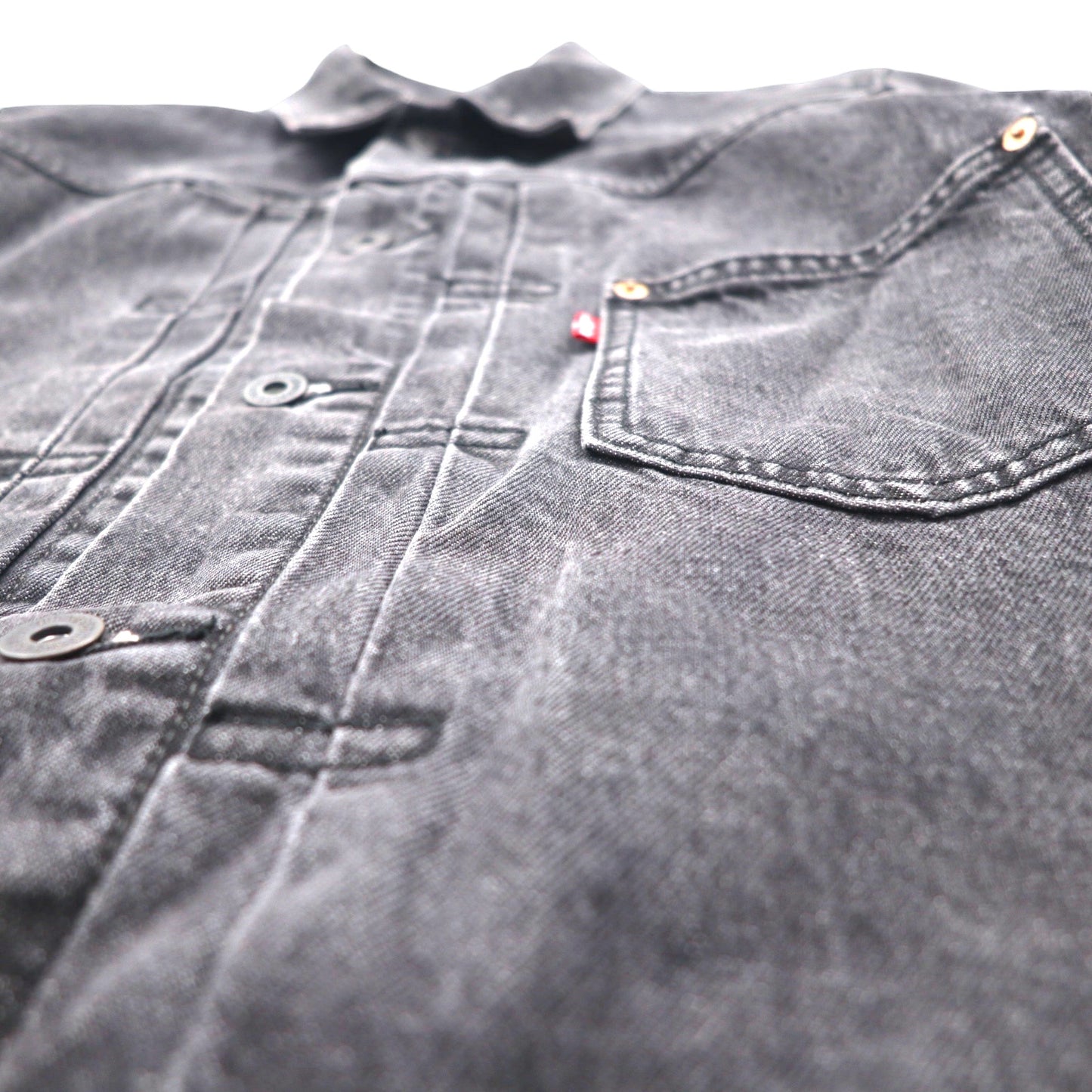 Levi's PREMIUM 1st Type Big E Denim Jacket, Size M, Black, Type 1 Trucker Jacket, Cinch Back, Double Pleats, Relaxed, A3147-0000