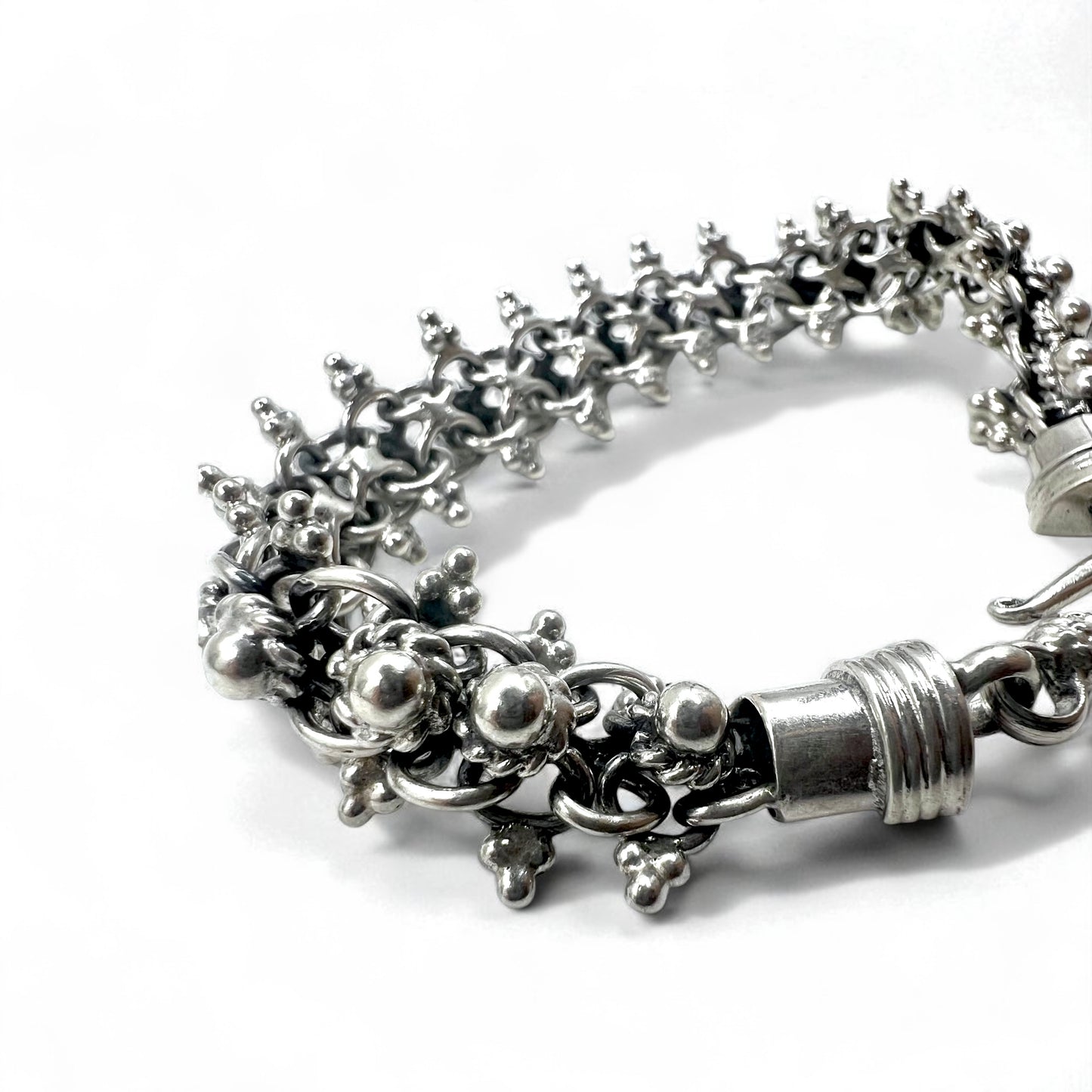 Vintage Silver Bracelet DNA スパイク チェーン ブレスレット シルバー 925 フック