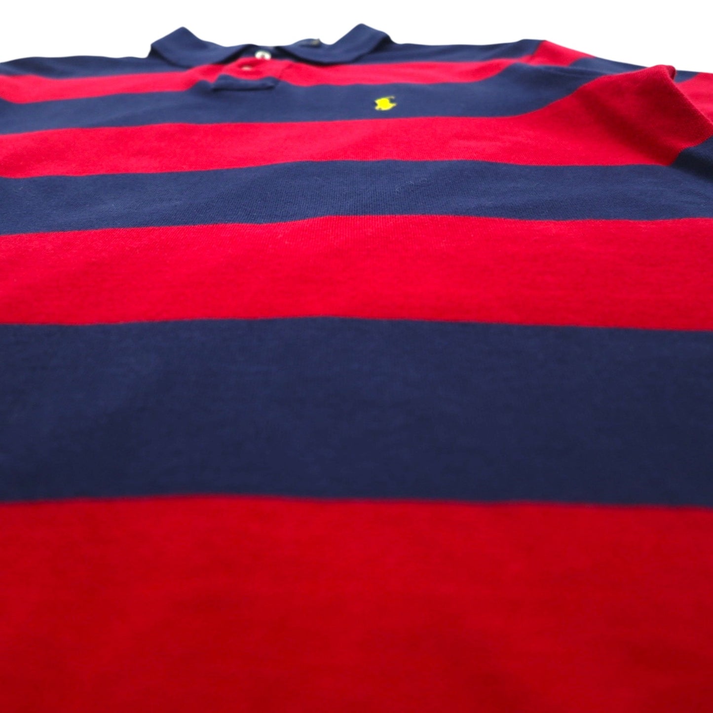 POLO RALPH LAUREN ボーダー ポロシャツ L ネイビー レッド コットン 鹿の子 スモールポニー刺繍
