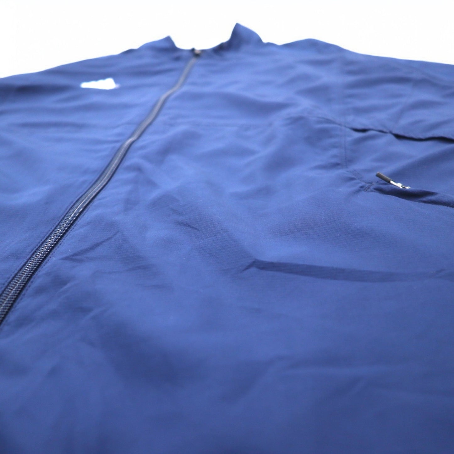 adidas 00年代 ナイロンジャケット トラックジャケット ジャージ L ネイビー ワンポイントロゴ刺繍