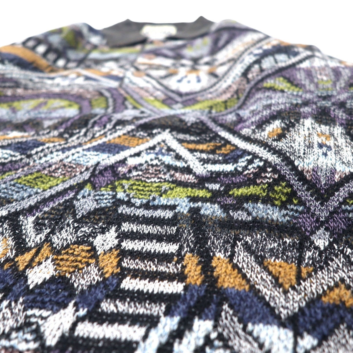 COLLEGE by Marazzani イタリア製 総柄 ポロニット セーター XL マルチカラー アクリル ウール