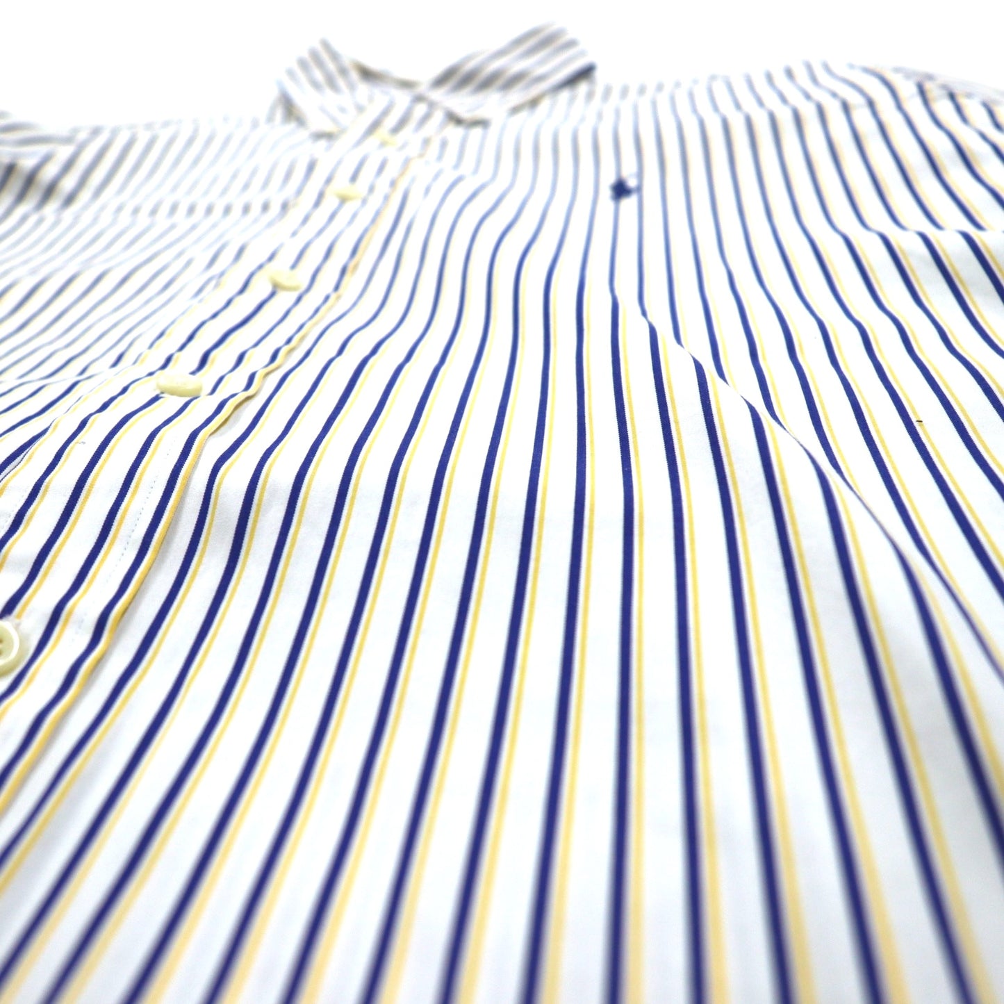 RALPH LAUREN 90s Big Size Button Down Shirt L White Blue Stripe CUSTOM FIT
