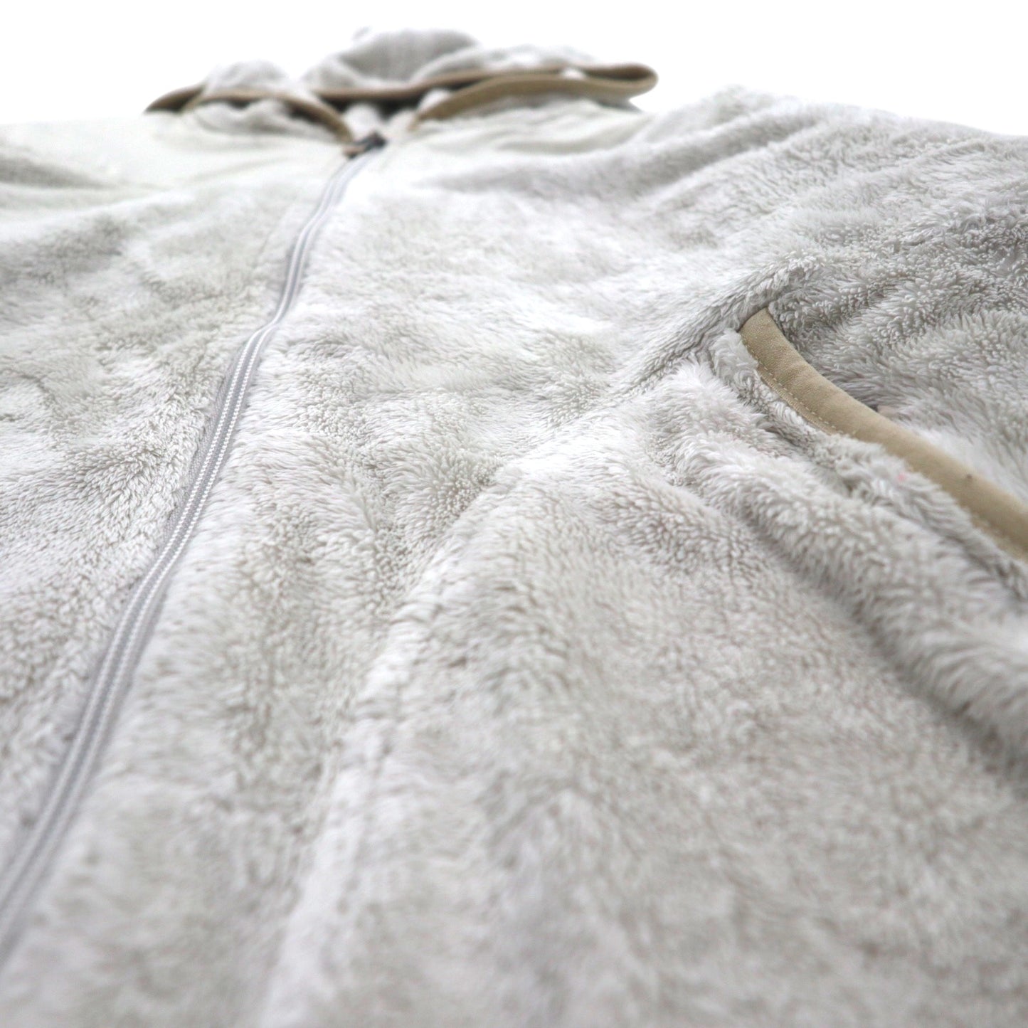 THE NORTH FACE OSO FURRY FLEECE HOODIE (Size S, White) with Drawcord AA5Z