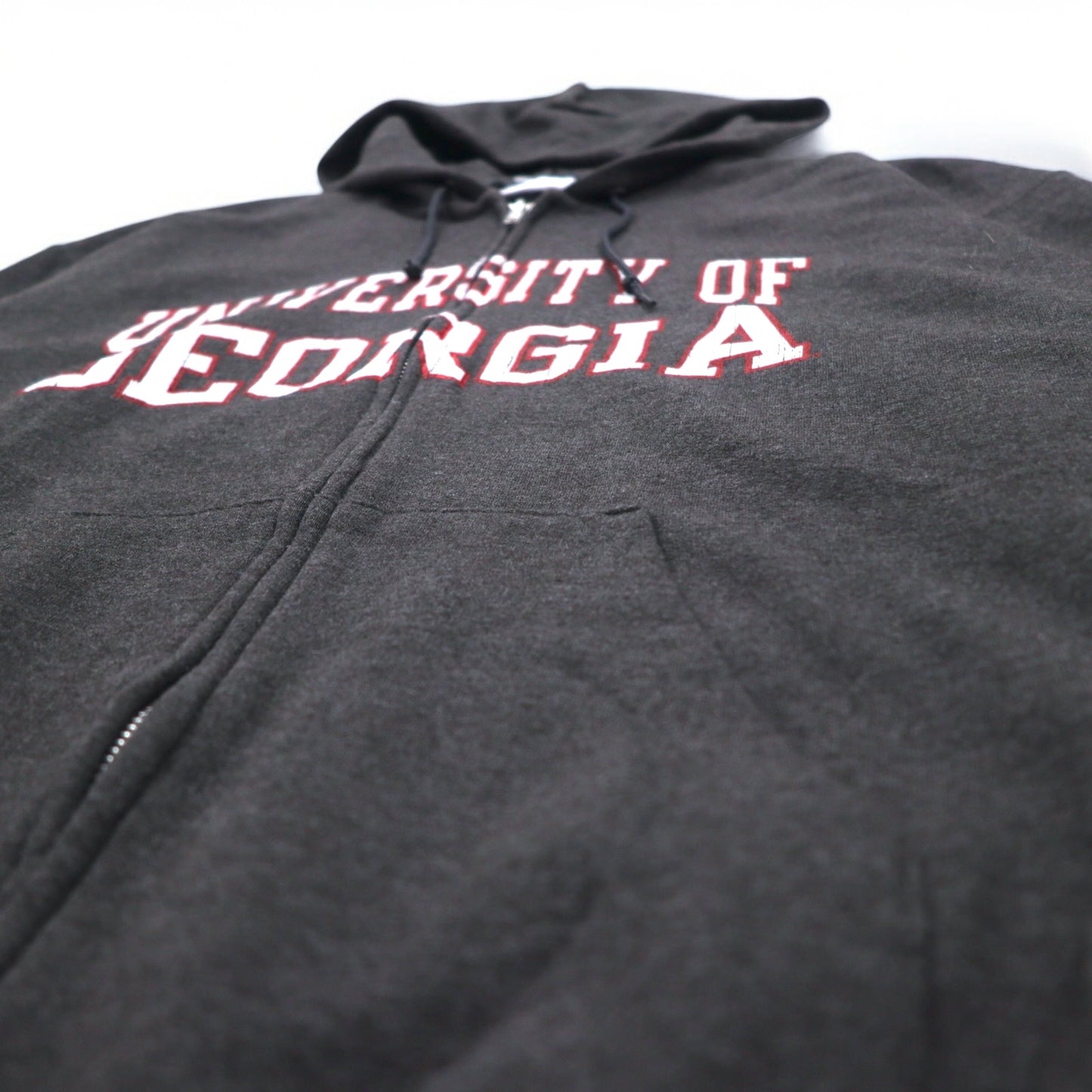 Champion カレッジ フルジップパーカー 3XL グレー 裏起毛 ビッグサイズ UNIVERSITY OF GEORGIA ホンジュラス製