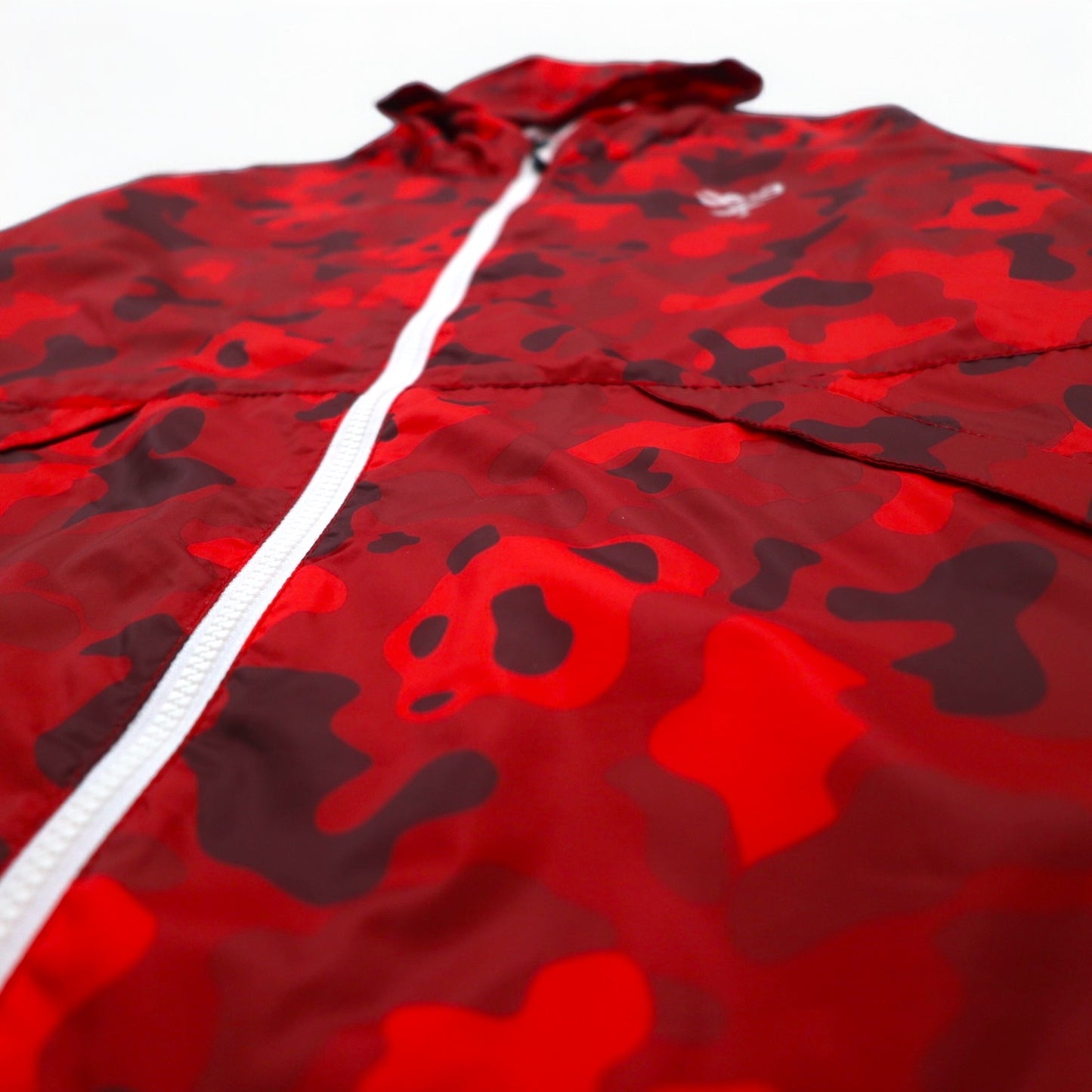 LRG Nylon Shell Parka Rain Jacket S Red Polyester Camouflage Pattern