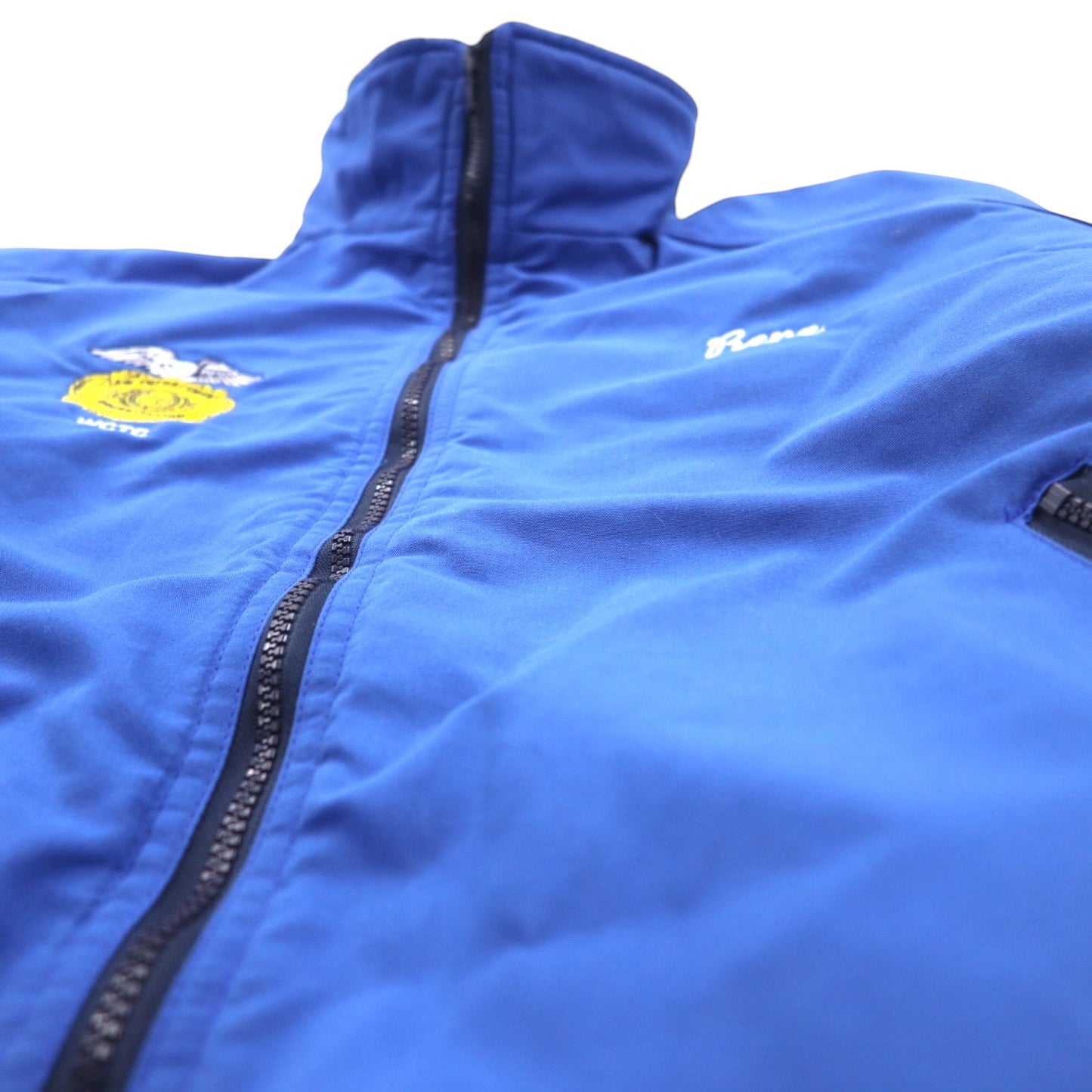 SPORTSMASTER 90s USA Sport Jacket, XL, Blue, Nylon Jacket with Polarfleece Fleece Lining, High Neck, Made in the USA, 1990s