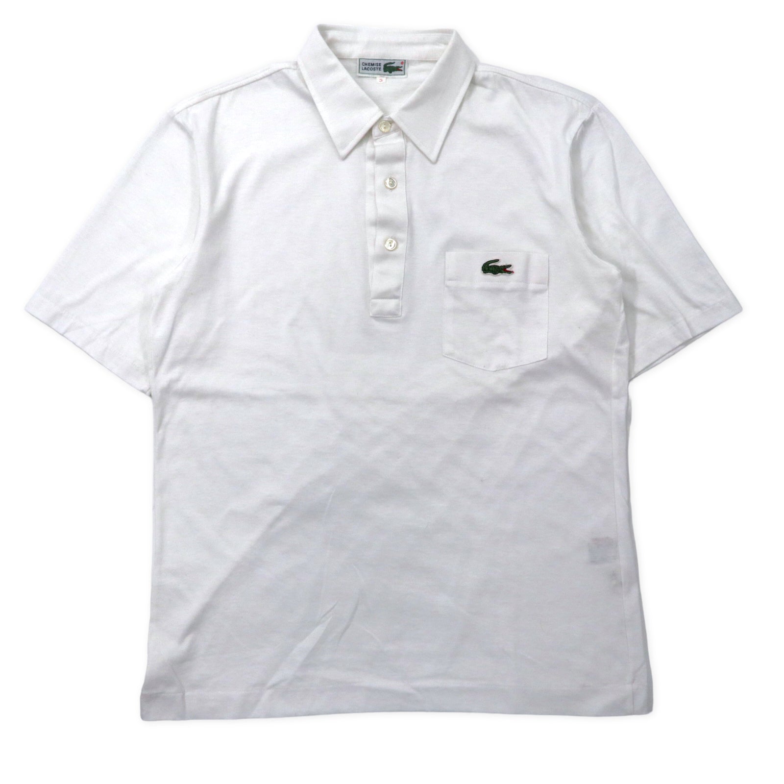 CHEMISE LACOSTE 90s Polo shirt 3 White Cotton One Point Logo 