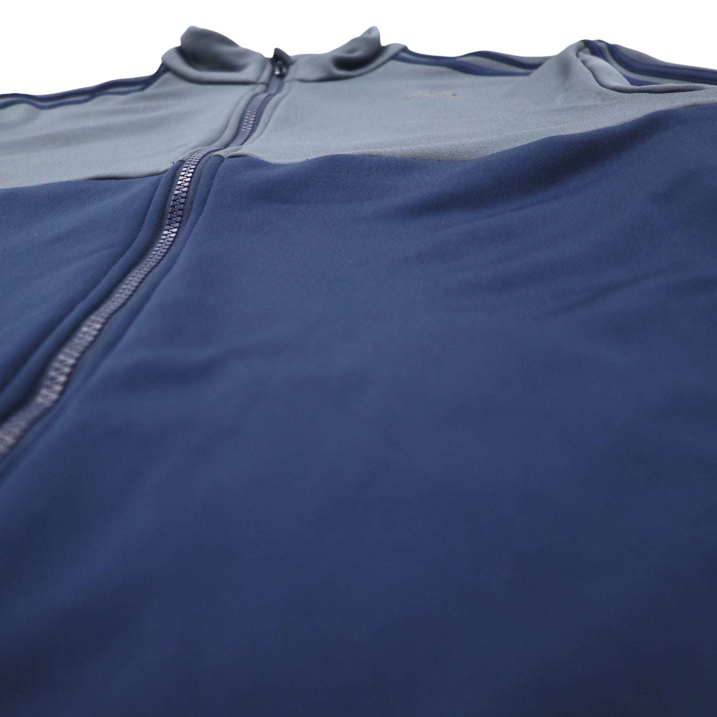 adidas スタンドカラートラックジャケット ジャージ 2XL バイカラー ネイビー グレー ポリエステル 3ストライプ