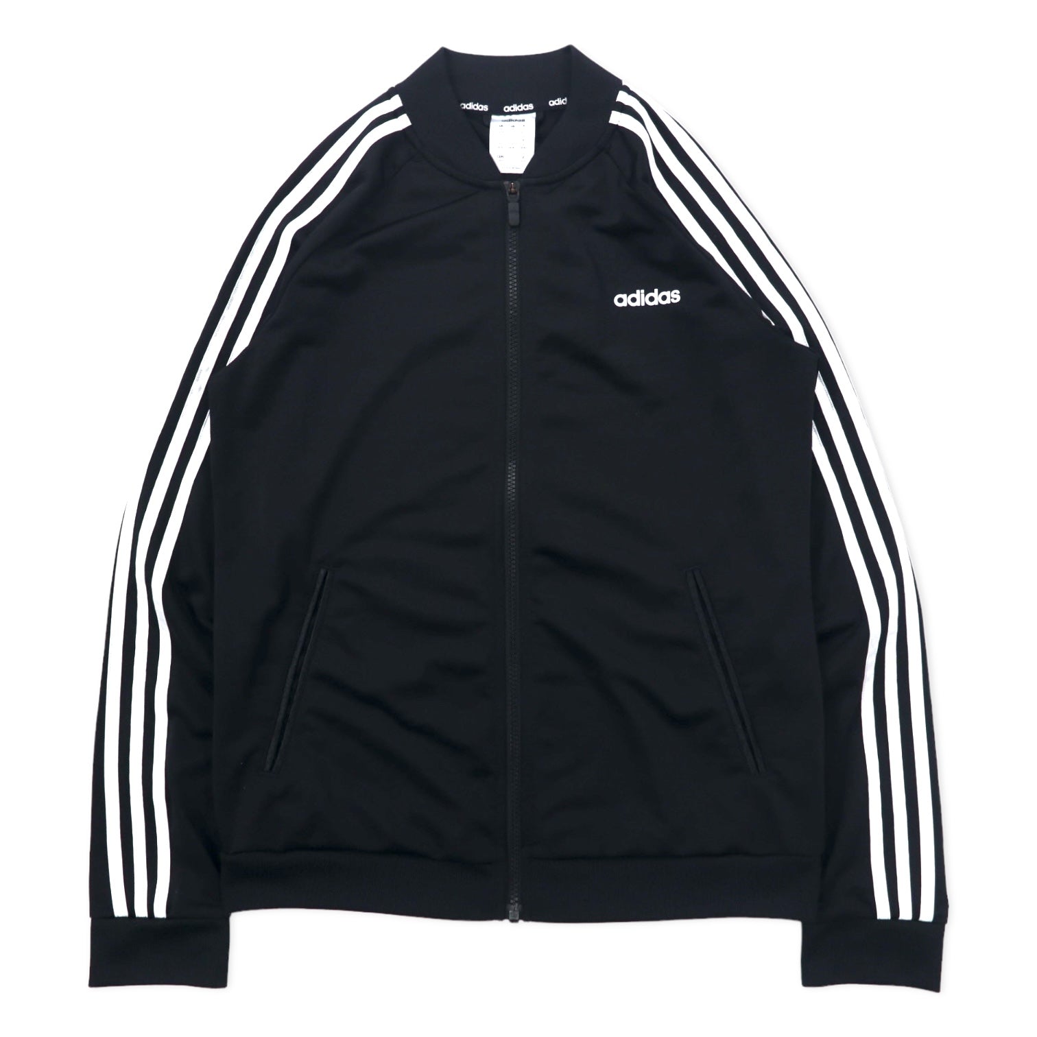 adidas Track Jacket Jersey 2XOT Black Polyester Striped NWT