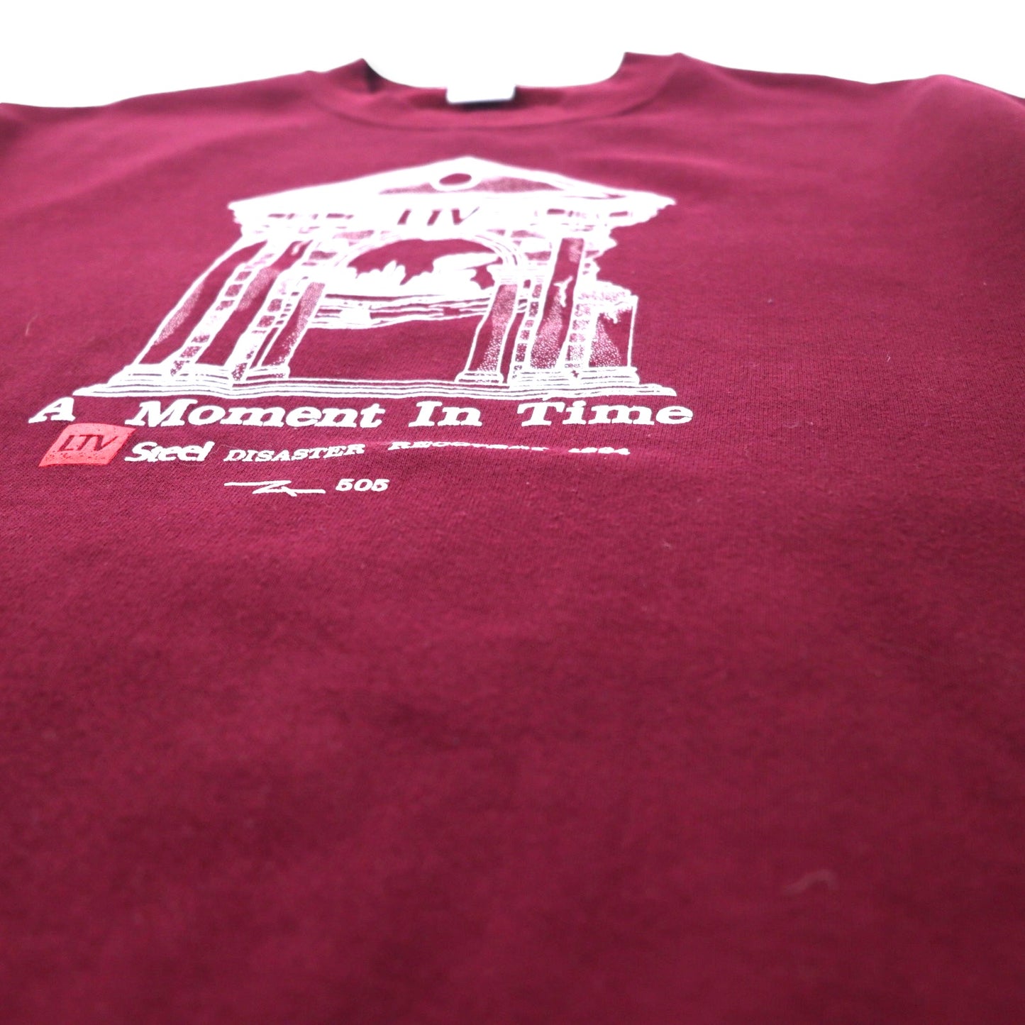 JERZEES USA製 90年代 プリント スウェット XL ボルドー コットン 裏起毛 A Moment In Time