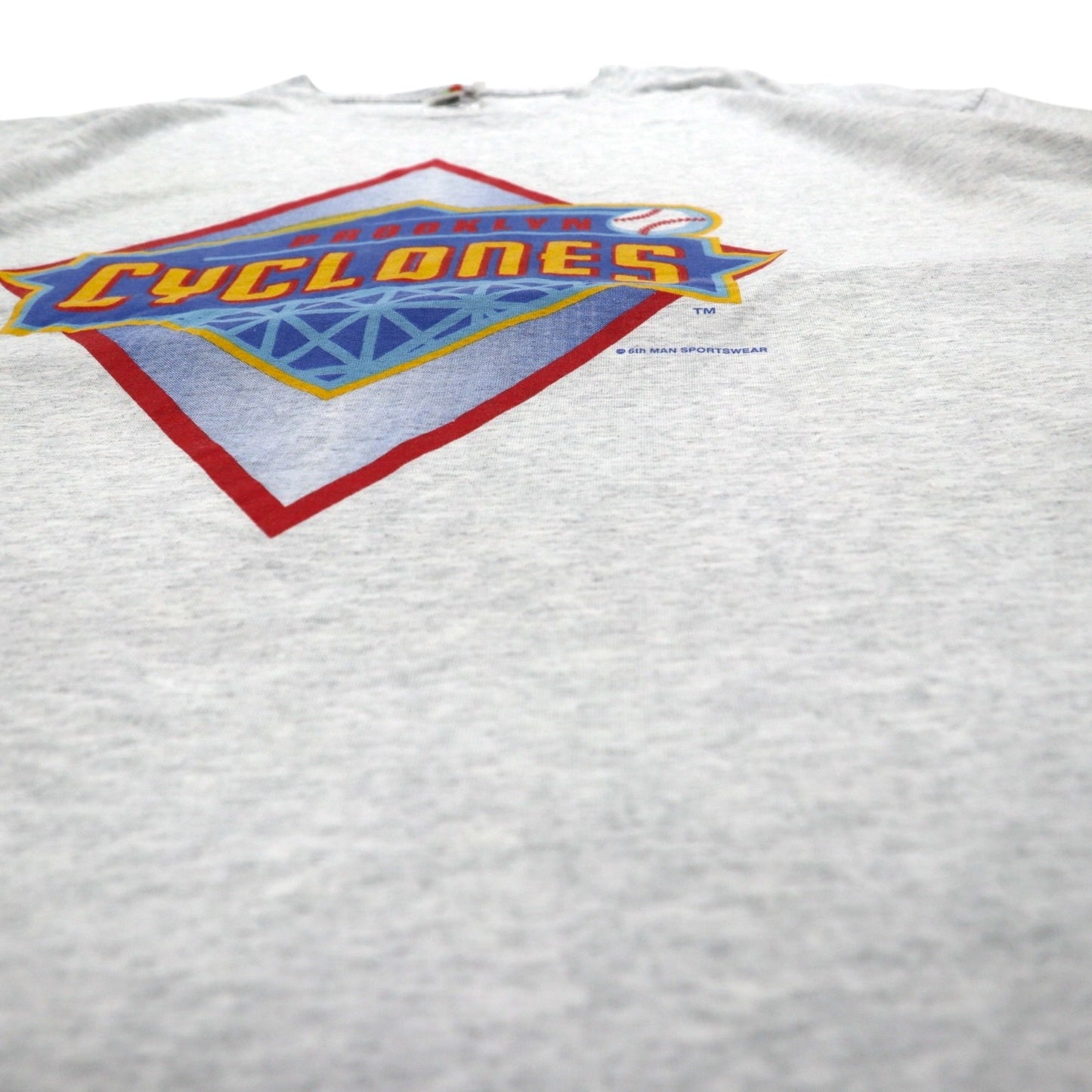 BROOKLYN CYCLONES 90年代 ベースボール プリント Tシャツ 3XL グレー FRUIT OF THE LOOM ビッグサイズ エルサルバドル製